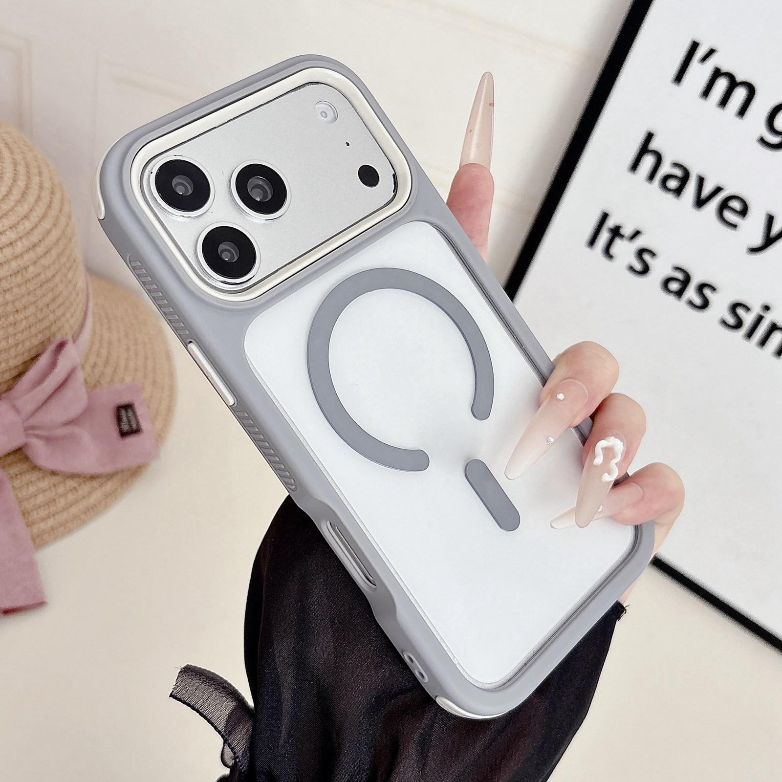 Compatible with iPhone 18 Pro & 17 Pro Cool 3 in 1 Magnetic Anti-slip Edge Phone Case - Grey