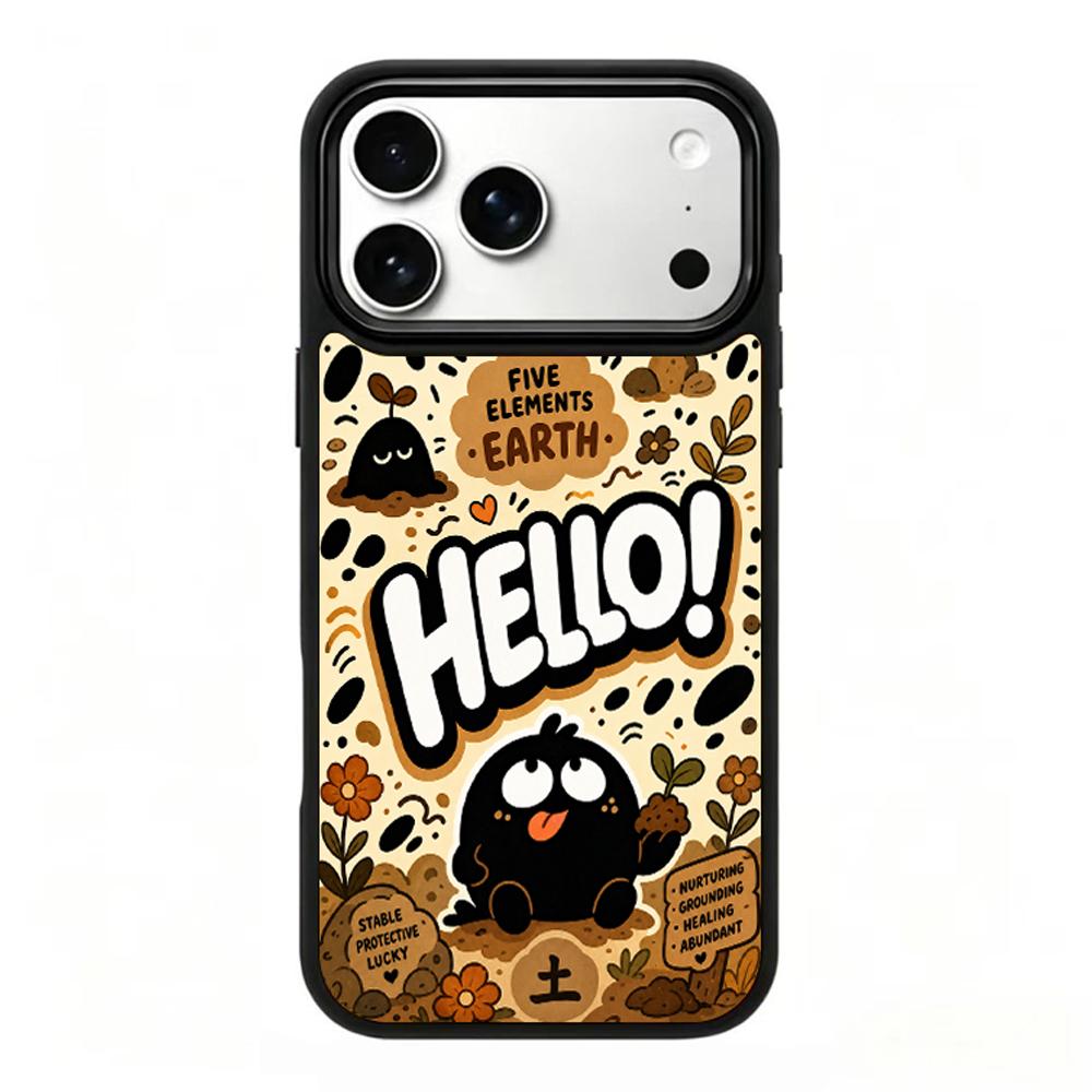 Compatible with iPhone 18 Pro & 17 Pro Earth Series PC Silicone Magnetic Phone Case - Earth Ink Coal