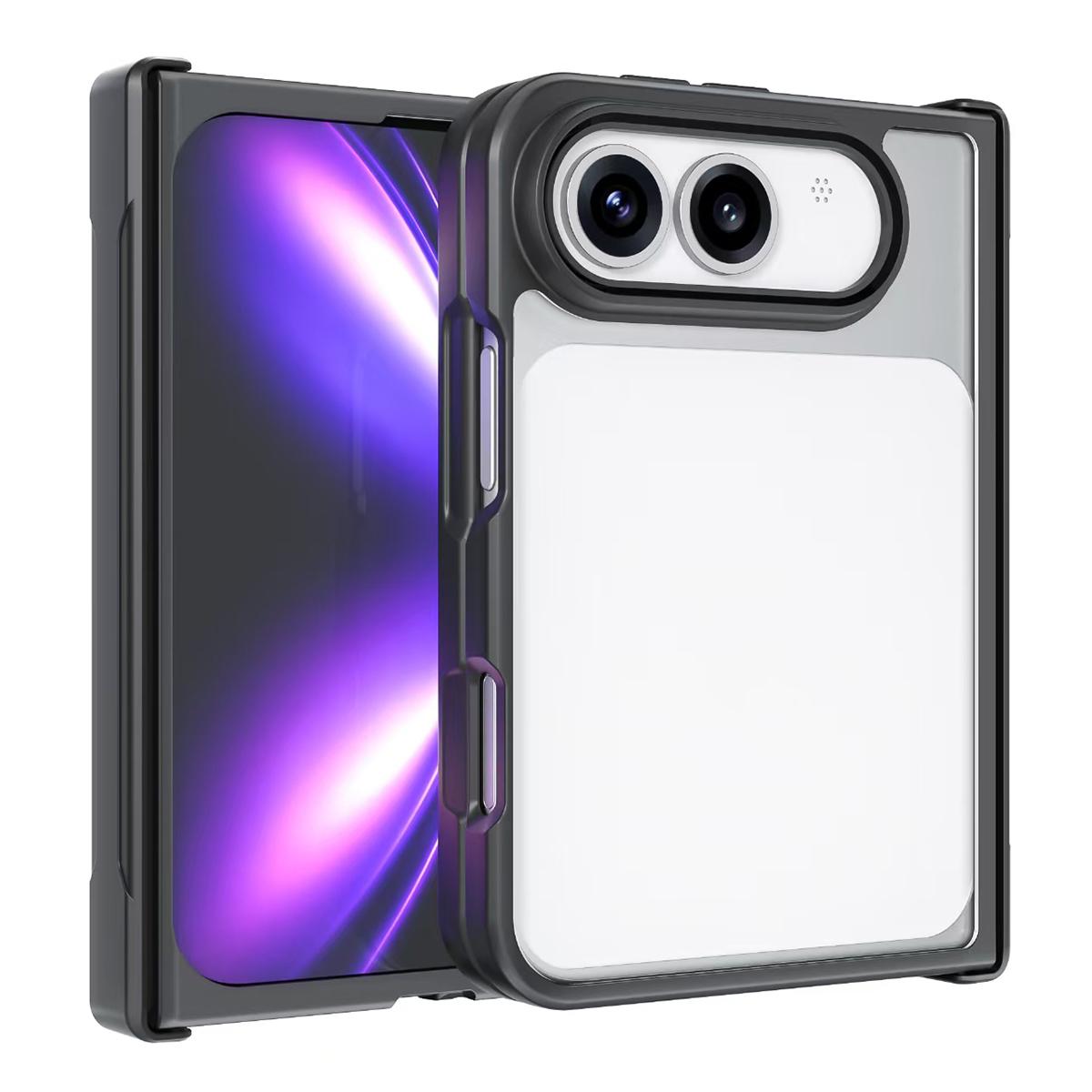 Compatible with iPhone Duo Armor Big Pore PC Hybrid TPU Phone Case - Transparent