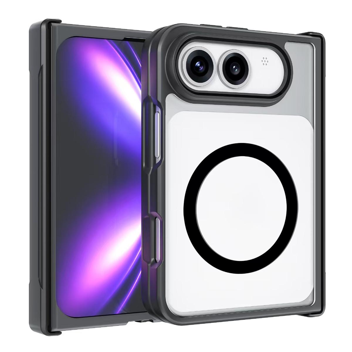 Compatible with iPhone Duo Armor MagSafe PC Hybrid TPU Phone Case - Transparent