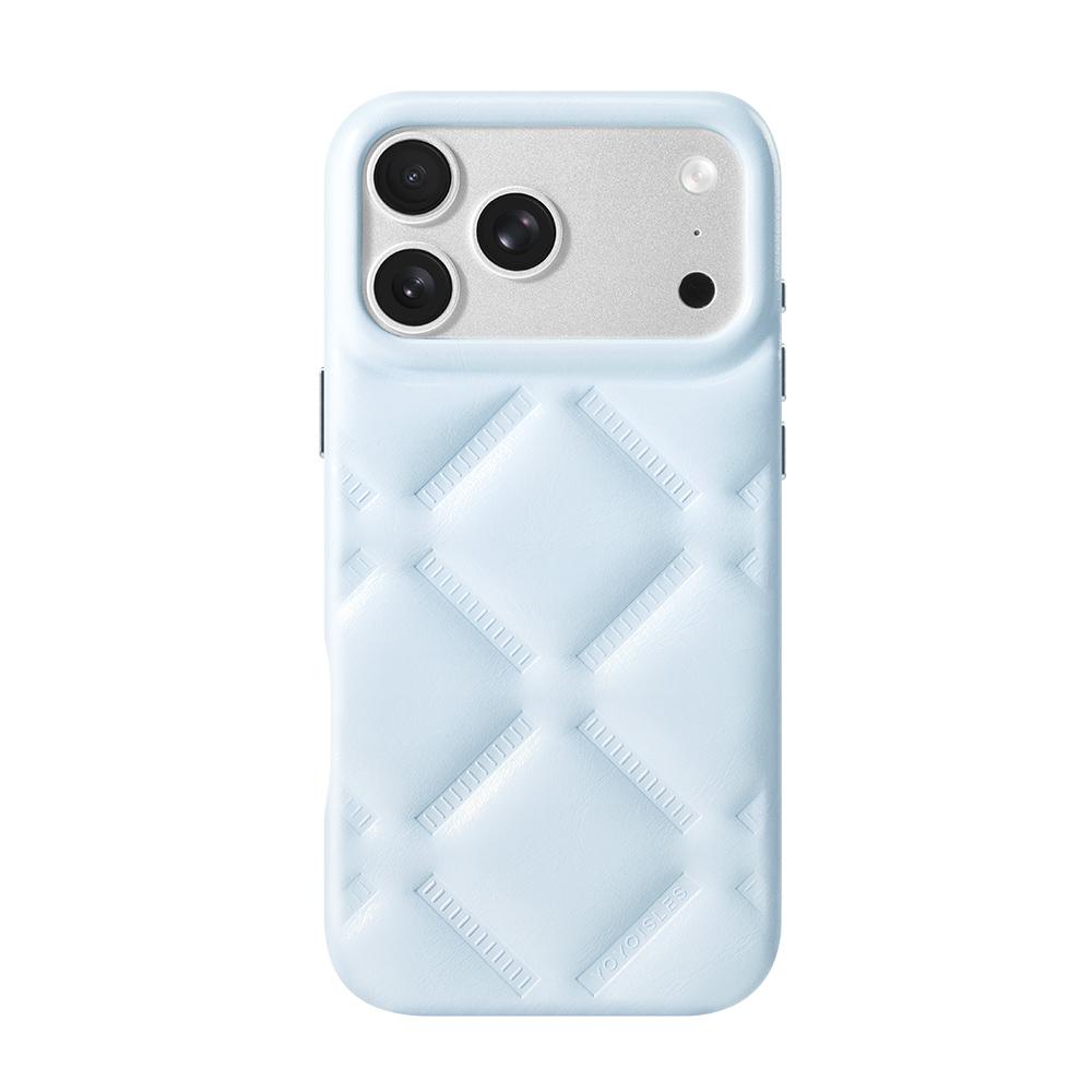 Compatible with iPhone 18 Pro & 17 Pro YOYOISLES Cloud Series Vegan Leather Phone Case - Blue