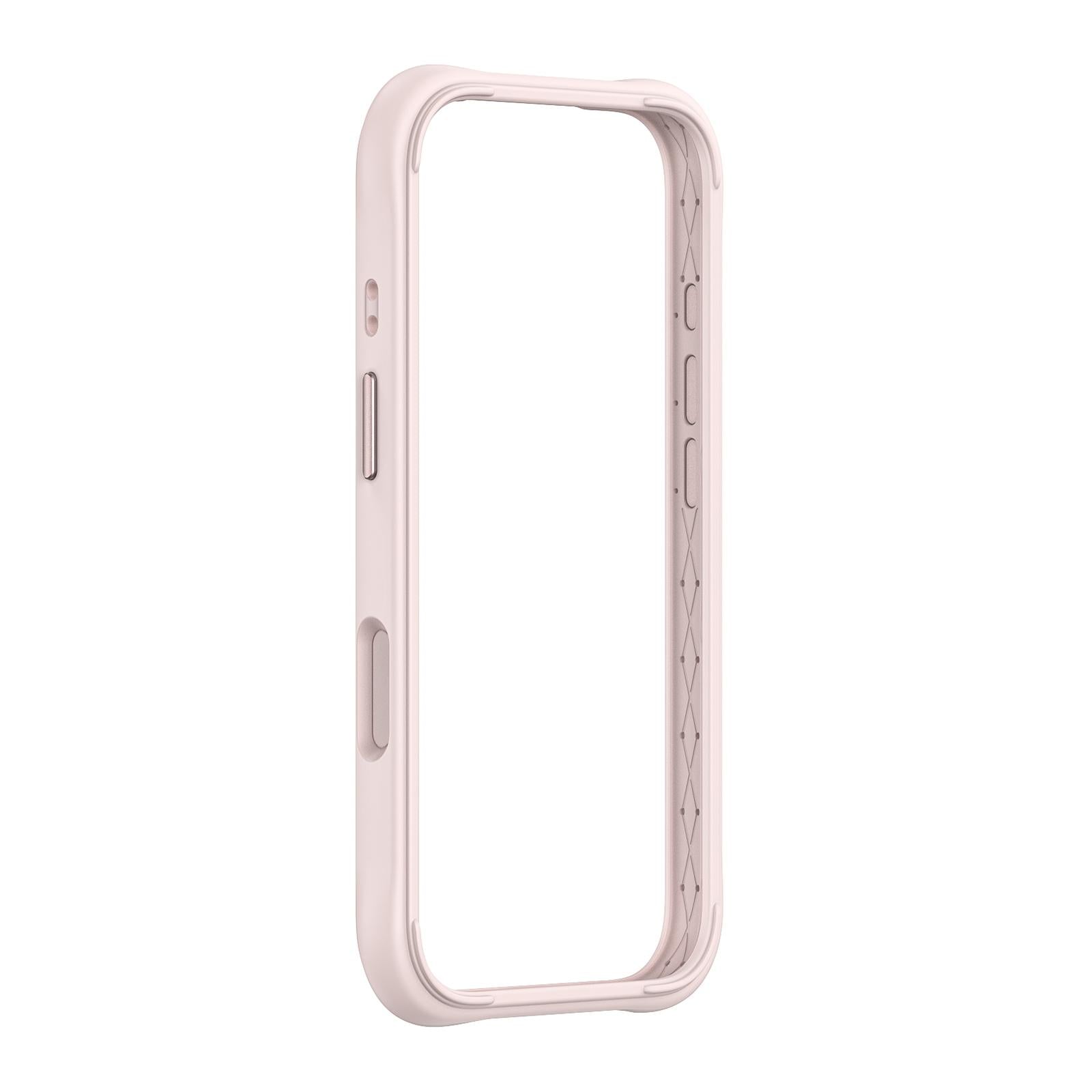 Compatible with iPhone 18 Phone Silicone Frame Bumper - Grey Pink