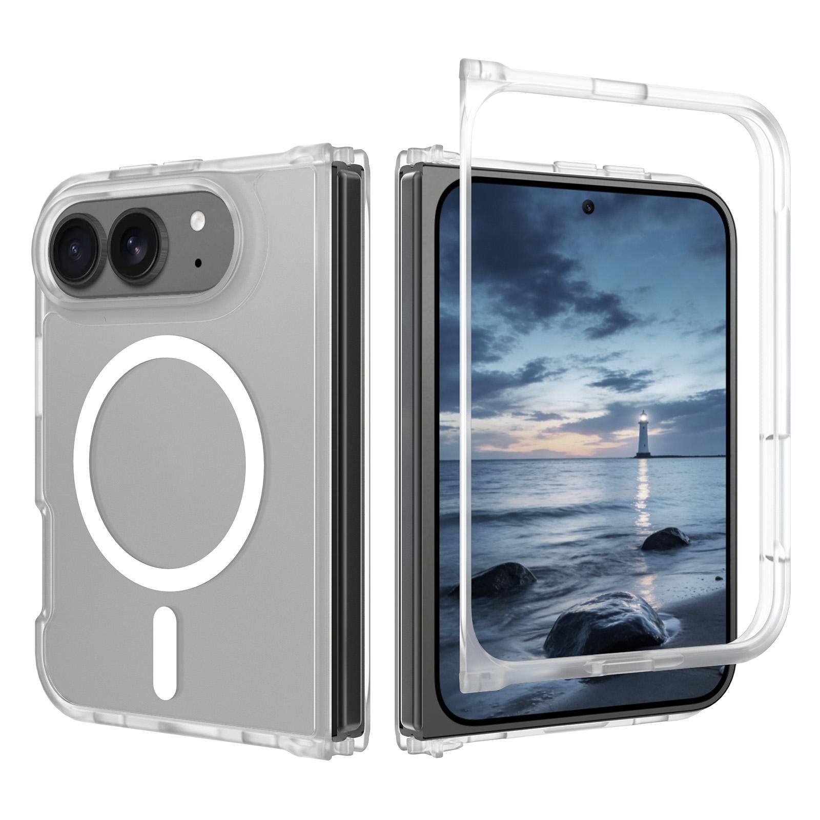 Compatible with iPhone Duo Skin Feel TPU Hybrid PC MagSafe Phone Case - Matte Transparent