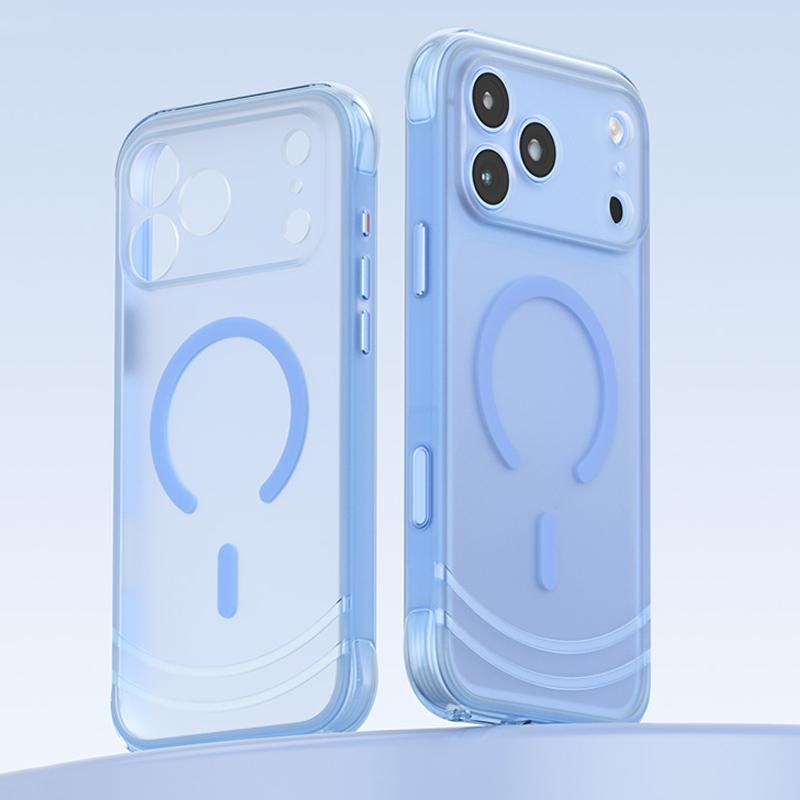 Compatible with iPhone 18 Pro QN2 Skin-Friendly AirBag Magnetic Shockproof Phone Case - Sky Blue