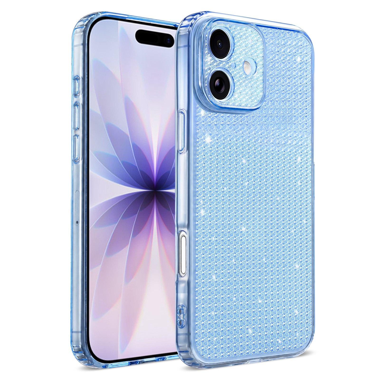 Compatible with iPhone 18 Sparkling Diamond Glitter Airbag Phone Case - Blue
