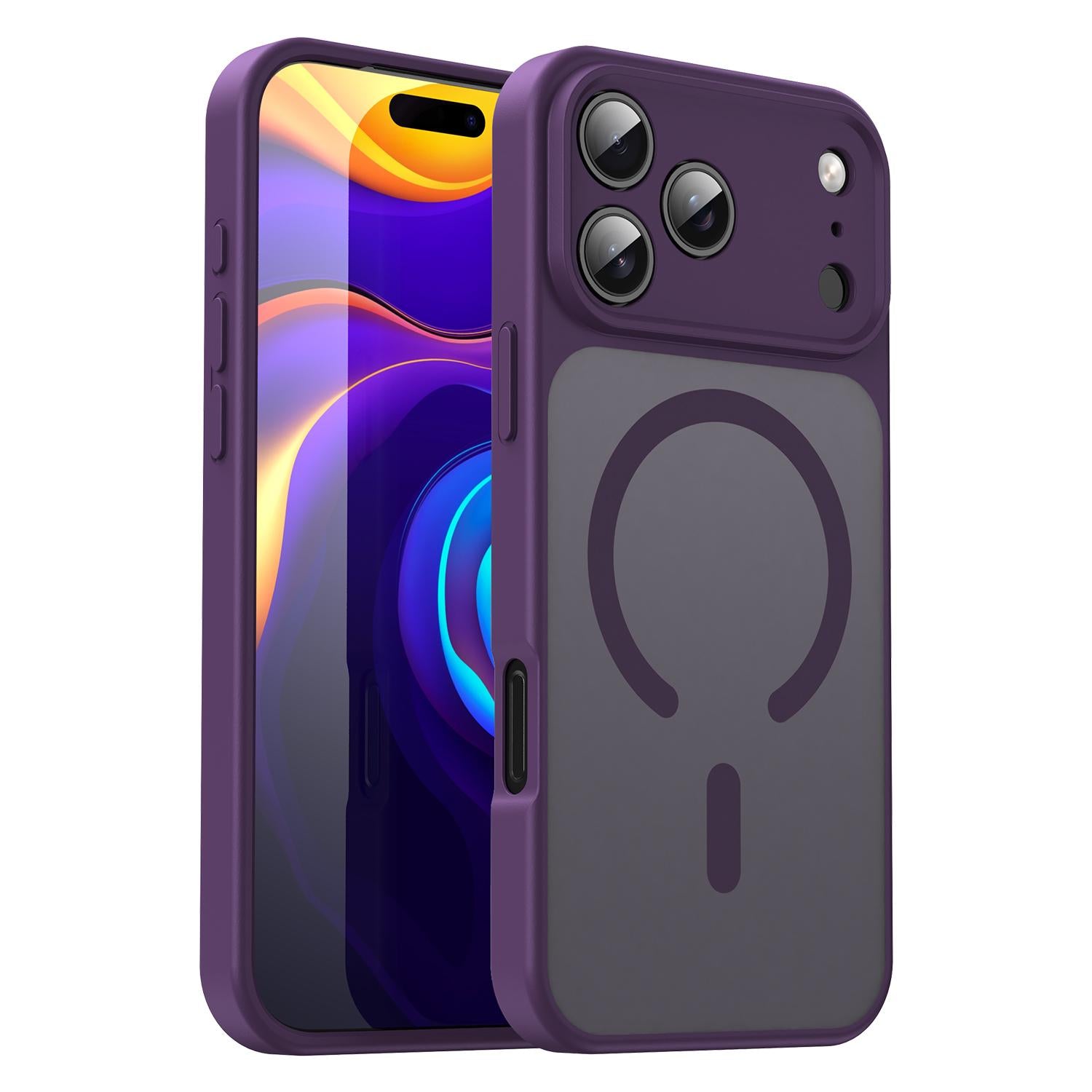 Compatible with iPhone 18 Pro Fanying Series Precision Camera Hole PC Dual-Layer TPU Translucent Frosted Magnetic Phone Case - Crystal Purple