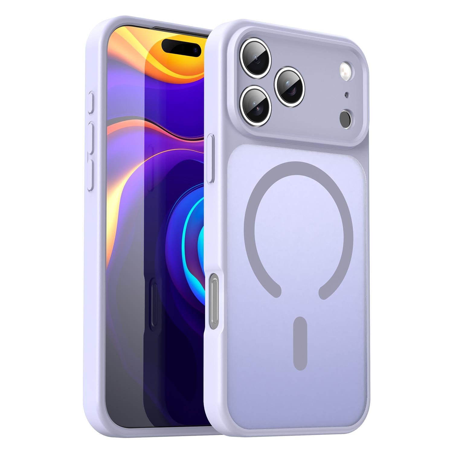 Compatible with iPhone 18 Pro Fanying Series Precision Camera Hole PC Dual-Layer TPU Translucent Frosted Magnetic Phone Case - Lavender