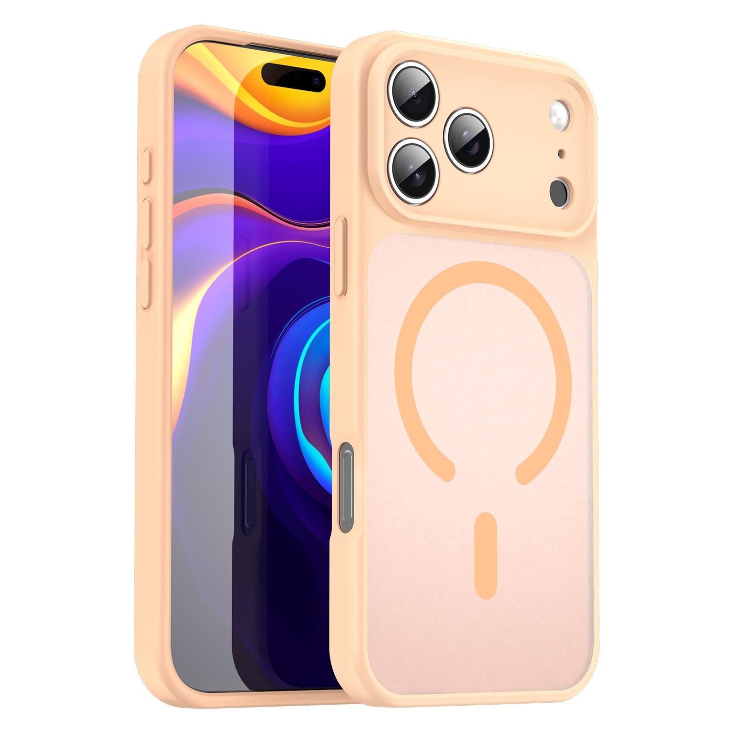 Compatible with iPhone 18 Pro Fanying Series Precision Camera Hole PC Dual-Layer TPU Translucent Frosted Magnetic Phone Case - Rouge Powder