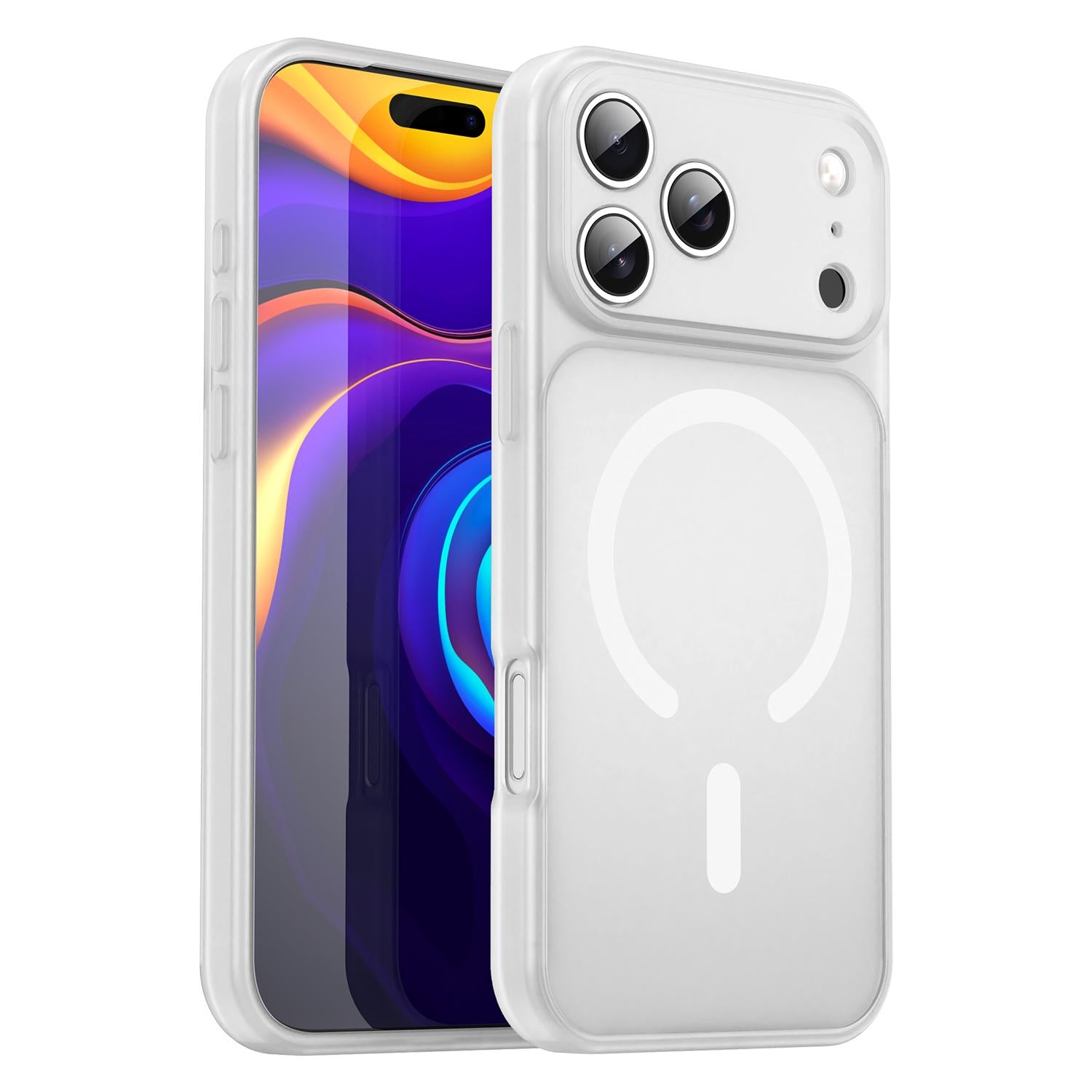 Compatible with iPhone 18 Pro Fanying Series Precision Camera Hole PC Dual-Layer TPU Translucent Frosted Magnetic Phone Case - Matte White