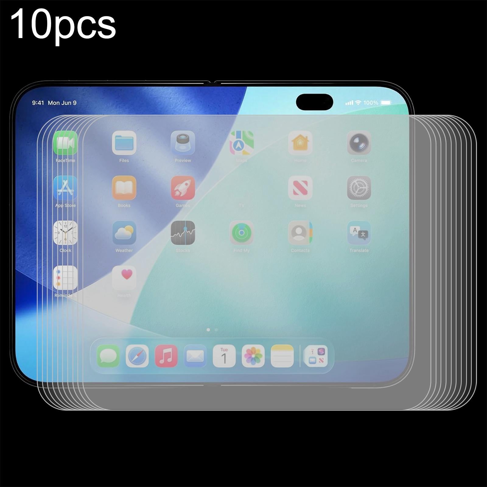 Compatible with iPhone Duo Inner Screen 10pcs 0.26mm Medium-Alumina Tempered Glass Film