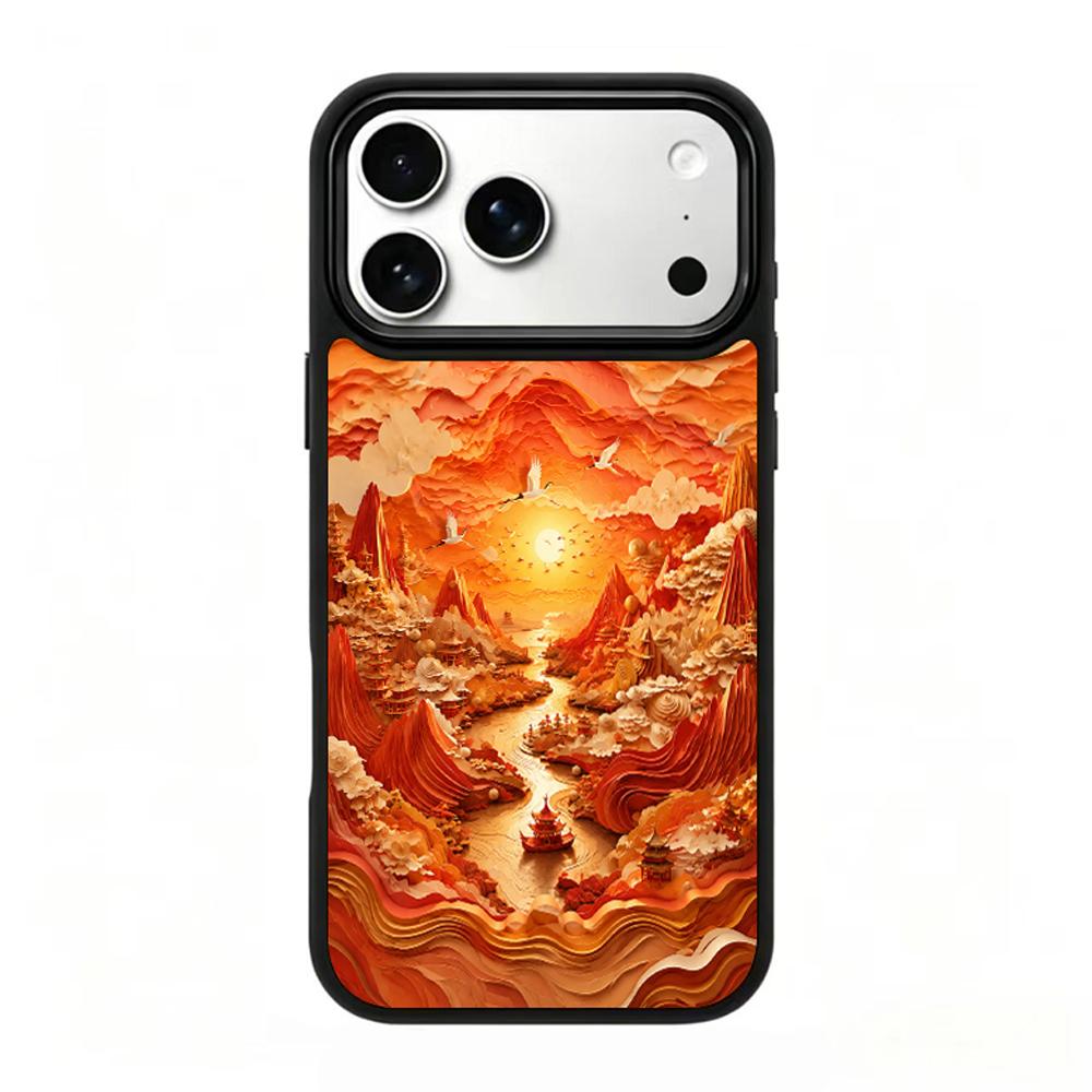 Compatible with iPhone 18 Pro & 17 Pro Fire Series PC Silicone Magnetic Phone Case - Fiery Celestial Stream