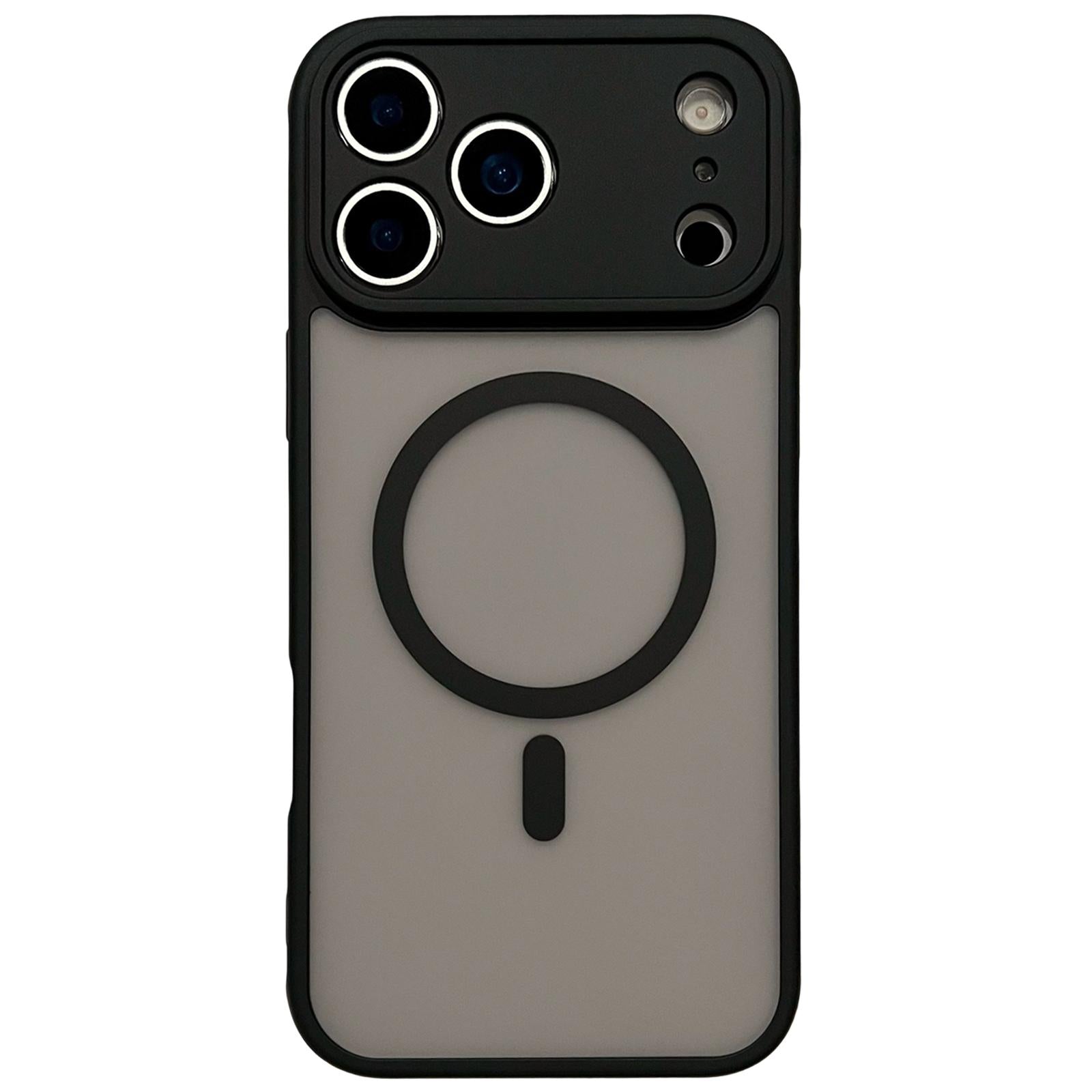 Compatible with iPhone 18 Pro MagSafe Magnetic TPU Dual-Layer PC Phone Case - Black