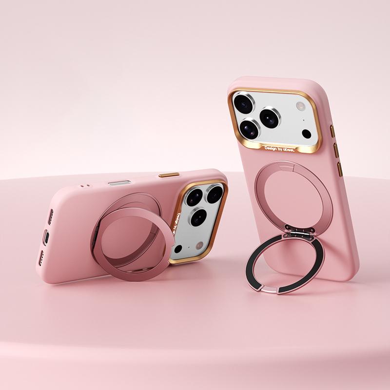 Compatible with iPhone 18 Pro ABEEL Lightweight Zero Skin Feel Magnetic PC Phone Case with Holder - Pink