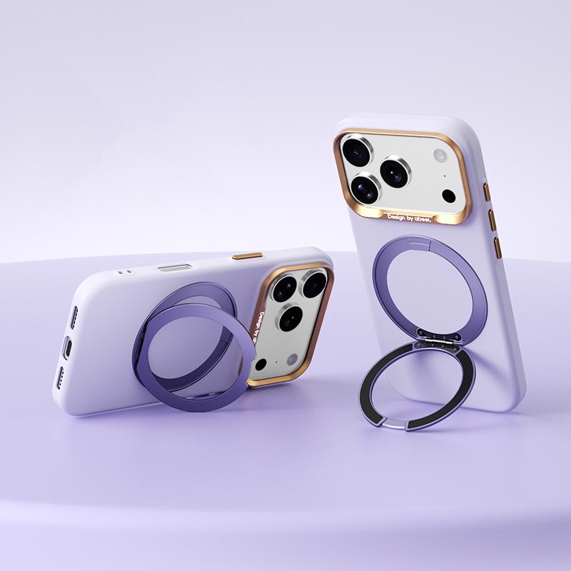 Compatible with iPhone 18 Pro ABEEL Lightweight Zero Skin Feel Magnetic PC Phone Case with Holder - Lilac Purple