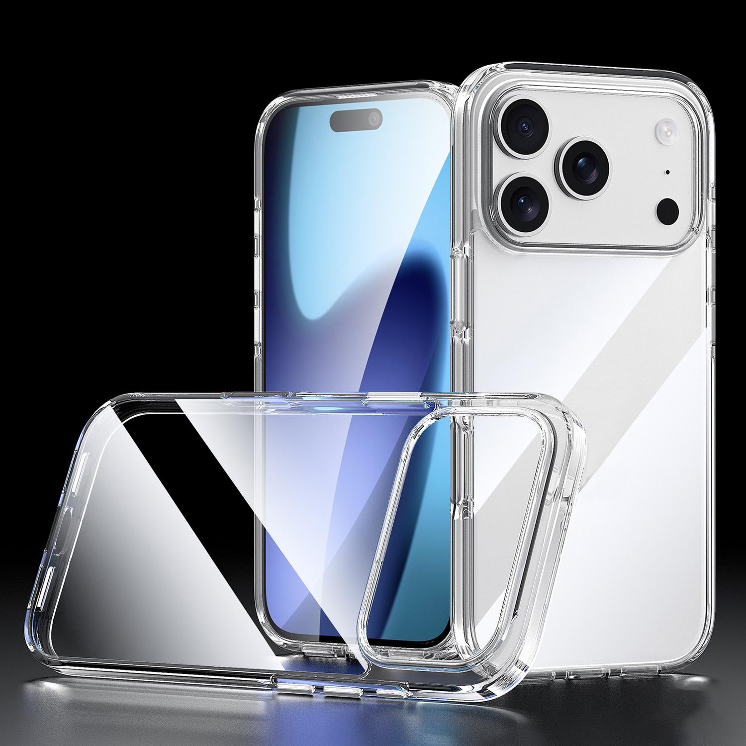 Compatible with iPhone 18 Pro SULADA Electroplated Clear PU Airbag Shockproof Phone Case - Transparent