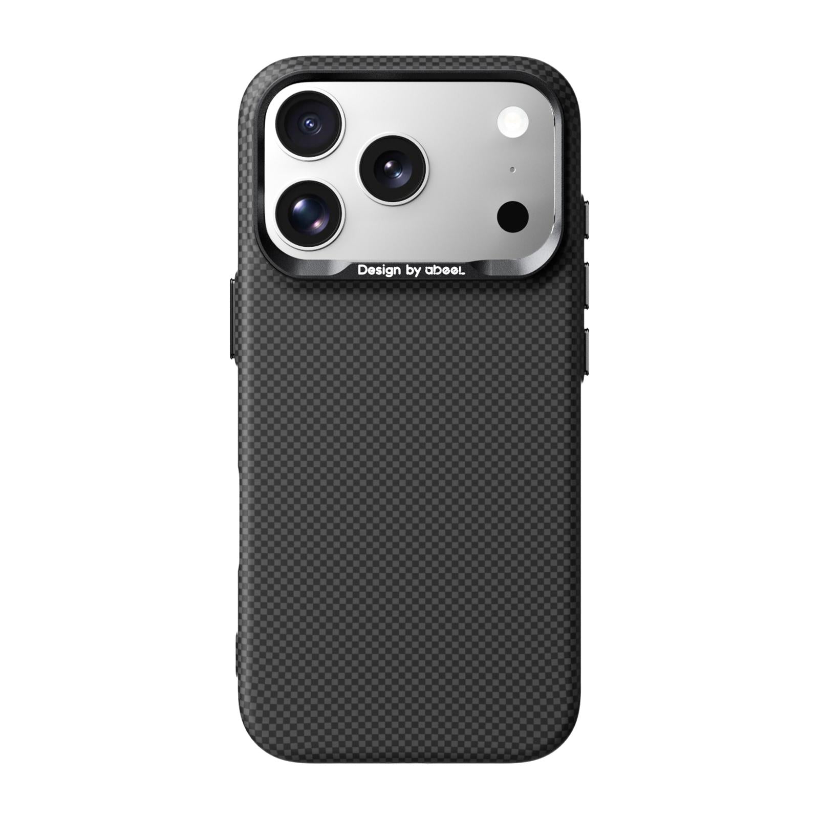 Compatible with iPhone 18 Pro ABEEL Lightweight Zero Feel Series Lyocell Fiber Water Adhesive Magnetic Phone Case - Small Squares