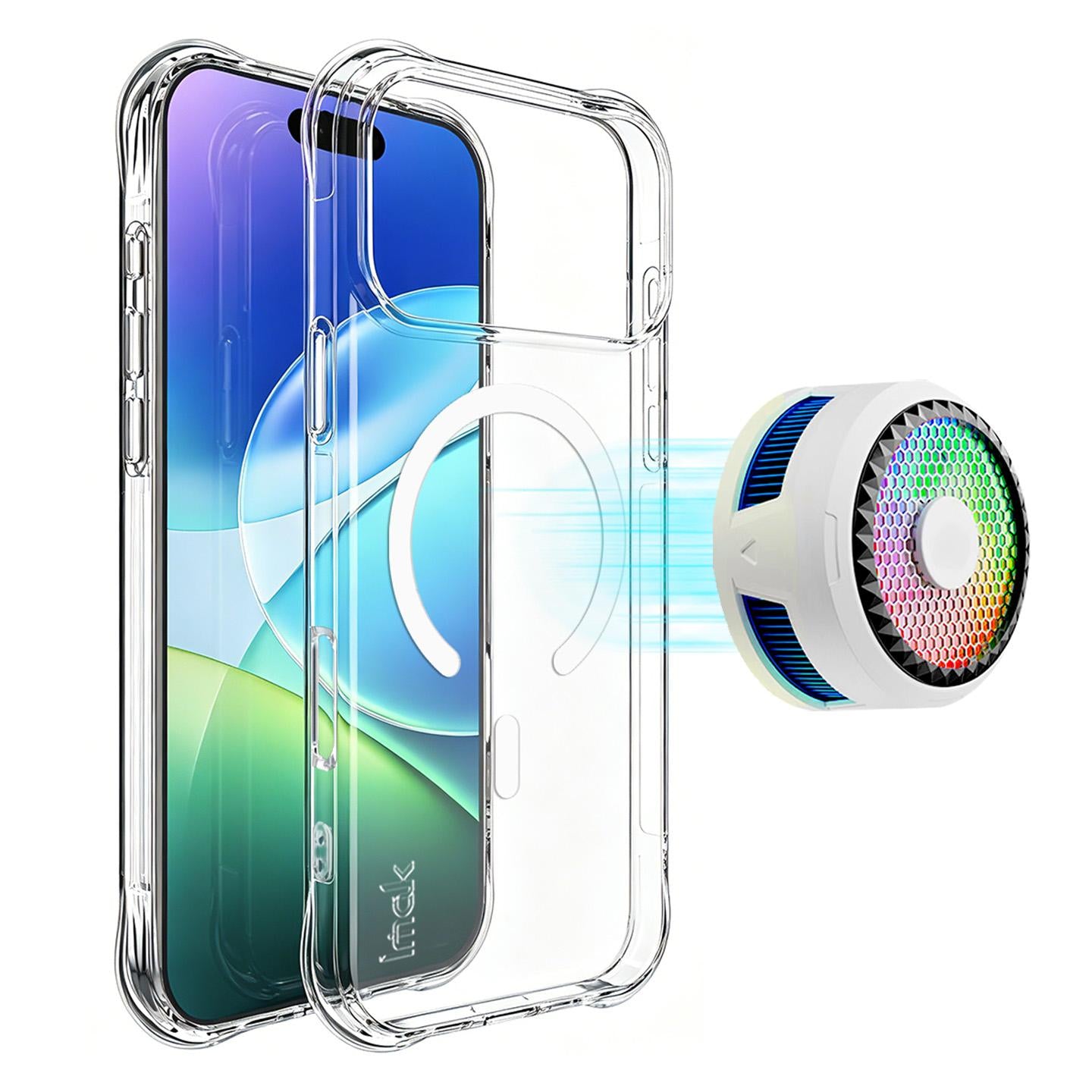 Compatible with iPhone 18 Pro imak Magnetic Shockproof Airbag TPU Phone Case - Transparent