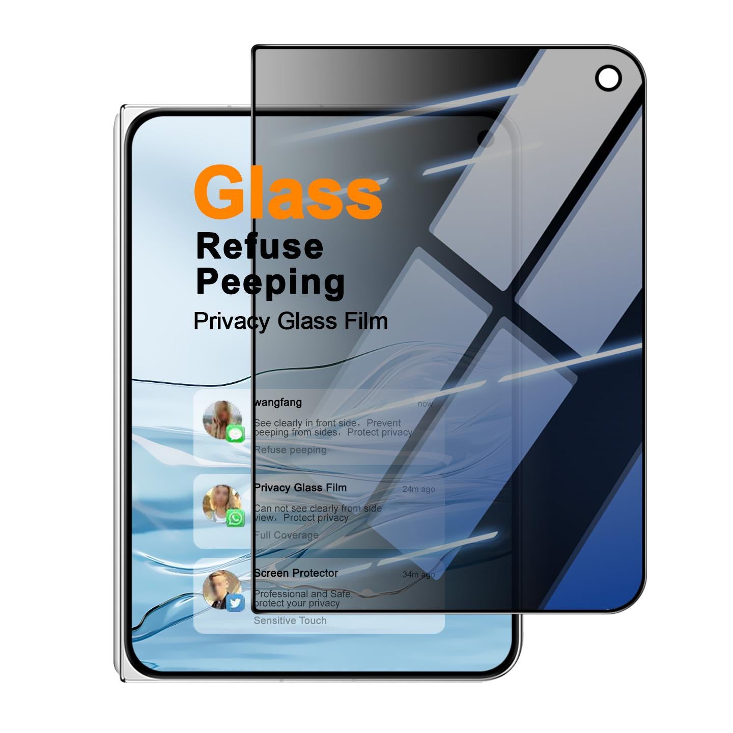 Compatible with iPhone Duo imak HD Full Screen Privacy Tempered Glass Protective Film