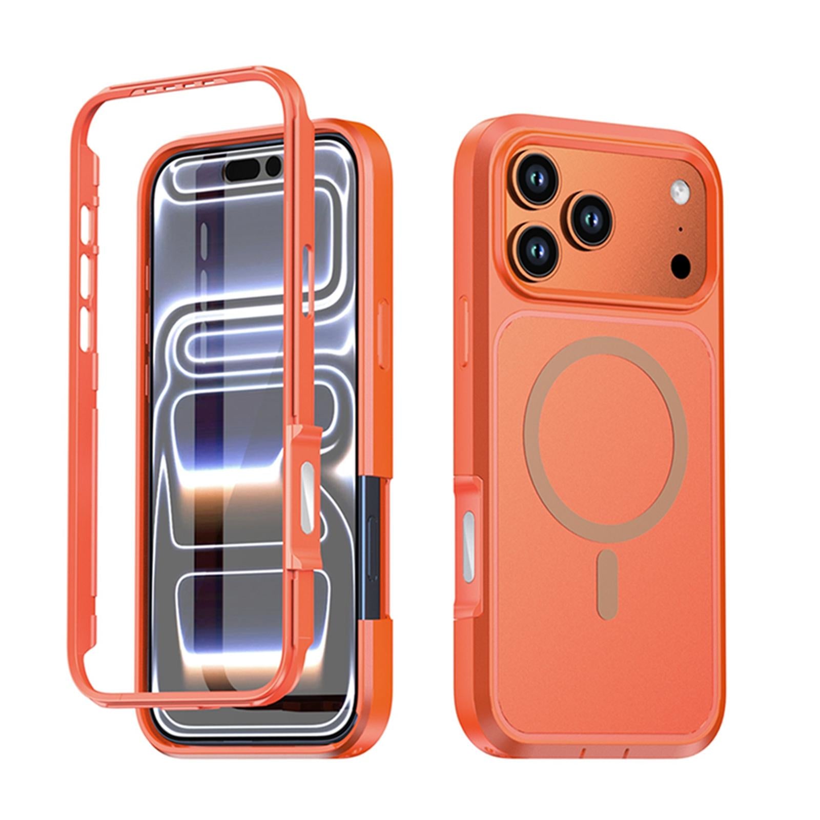 Compatible with iPhone 18 Pro Silicone Magnetic Anti-drop Protective Phone Case - Orange