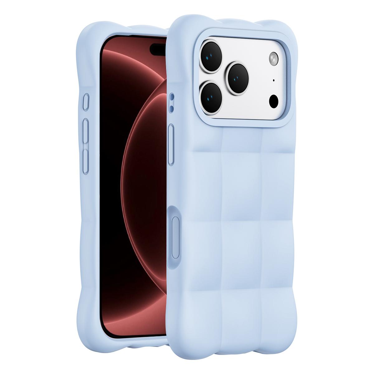 Compatible with iPhone 18 Pro Cloud Liquid Silicone Phone Case - Blue