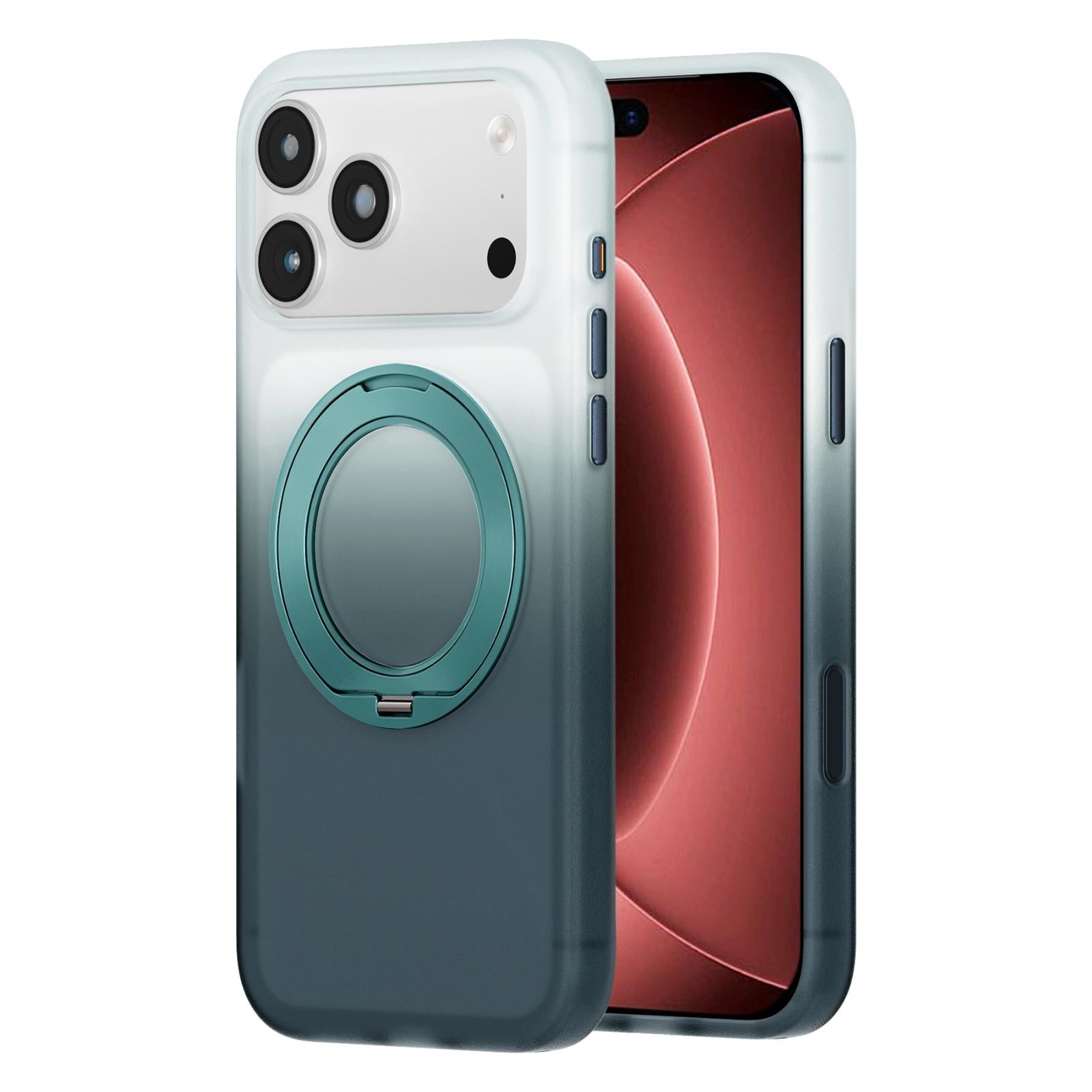 Compatible with iPhone 18 Pro Twilight Gradient 360 rotation Holder Magnetic Phone Case - Winter Compatible withest