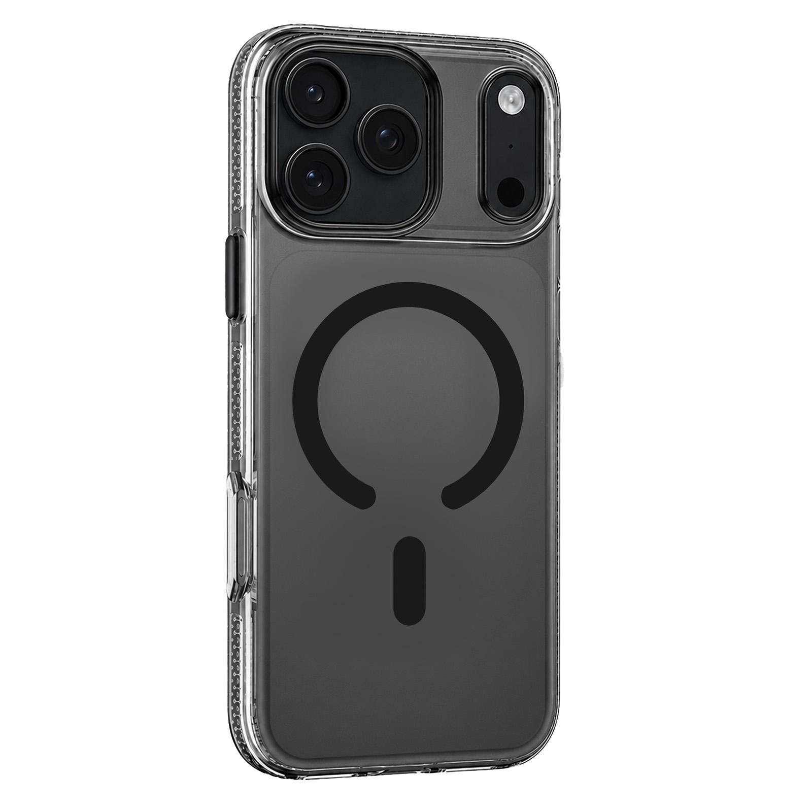 Compatible with iPhone 18 Pro Mutural Ice Series MagSafe Gradient Matte PC Dual-Layer TPU Phone Case - Black