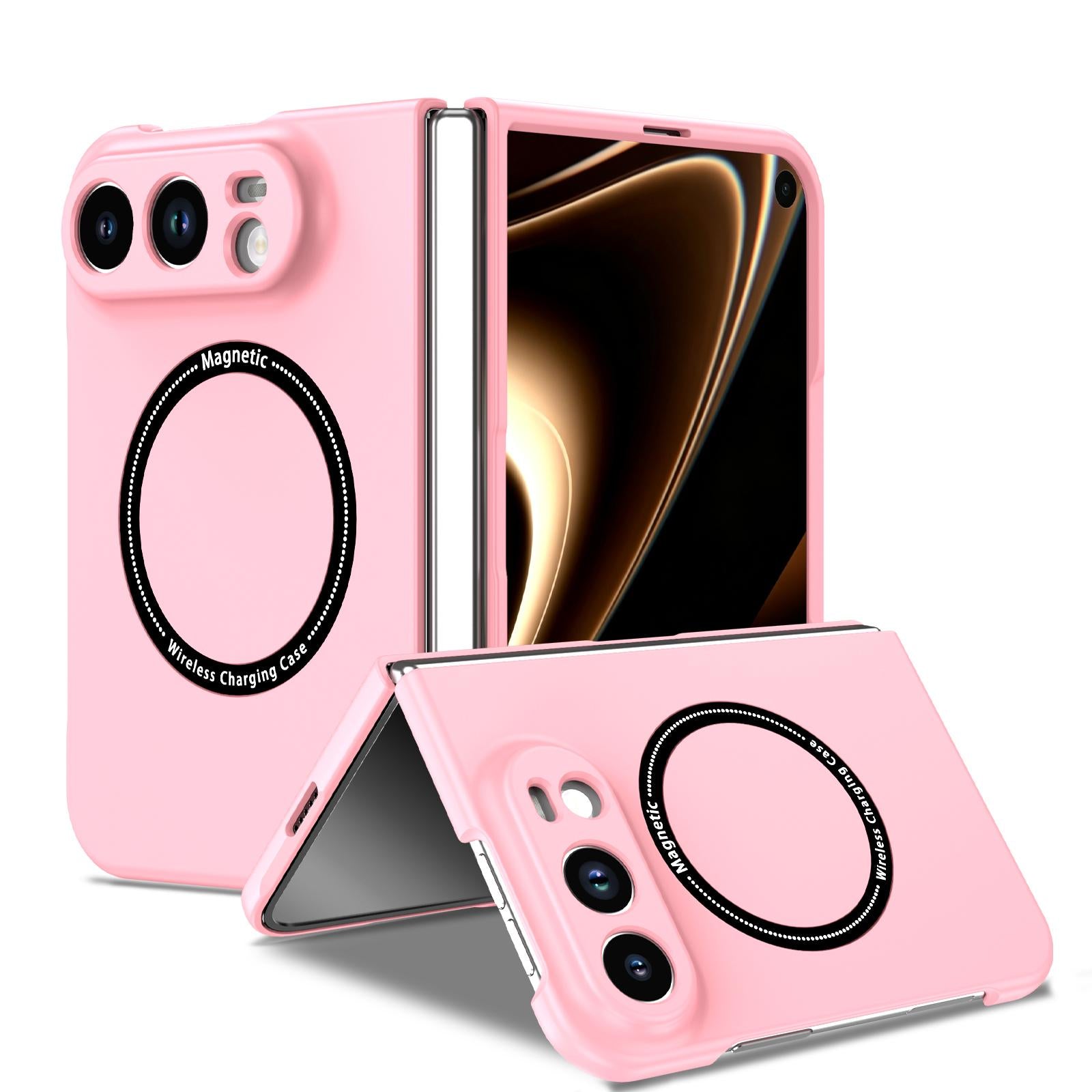 Compatible with iPhone Duo Magsafe Magnetic Folding PC Phone Case - Pink