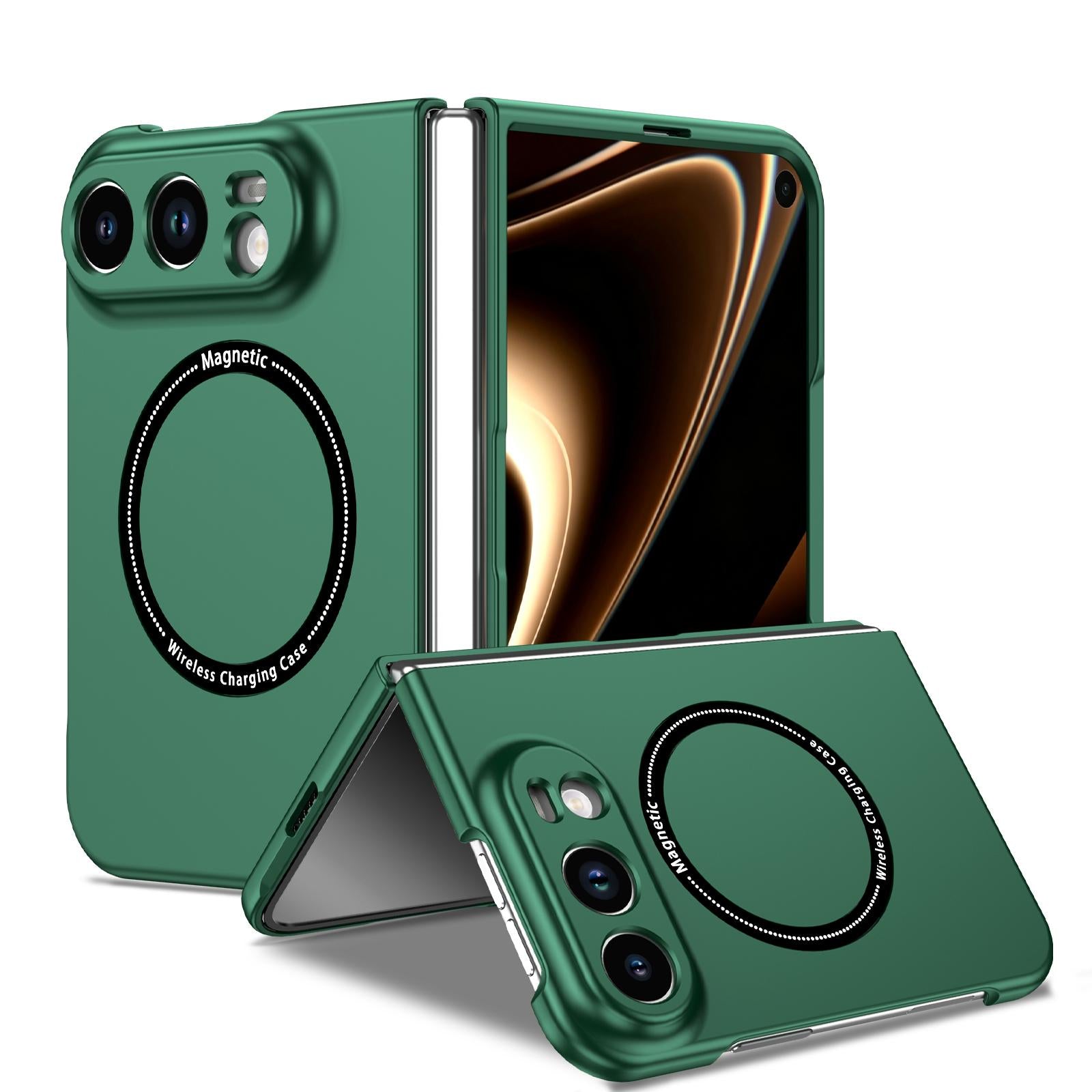 Compatible with iPhone Duo Magsafe Magnetic Folding PC Phone Case - Green