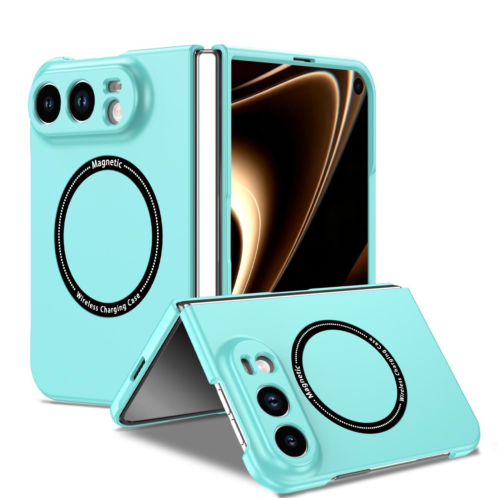 Compatible with iPhone Duo Magsafe Magnetic Folding PC Phone Case - Light Blue