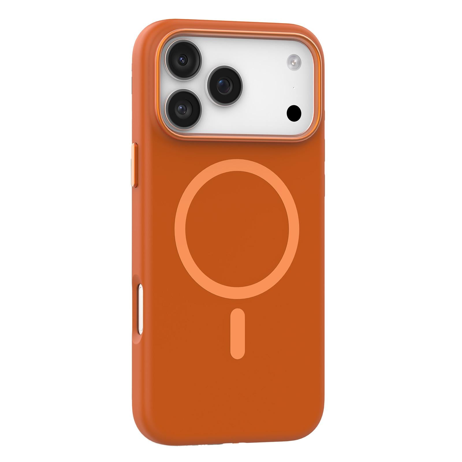 Compatible with iPhone 18 Pro Mutural Karen Series Liquid Silicone MagSafe Phone Case - Orange