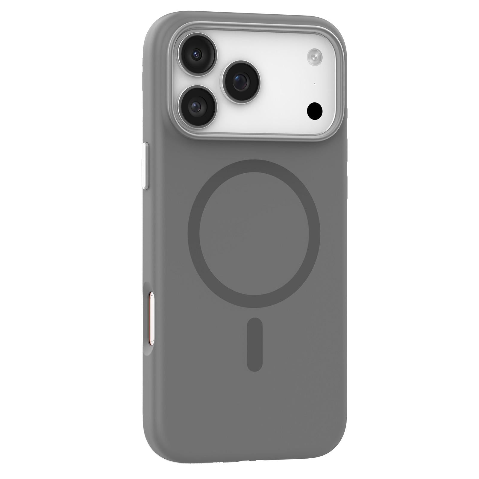 Compatible with iPhone 18 Pro Mutural Karen Series Liquid Silicone MagSafe Phone Case - Grey