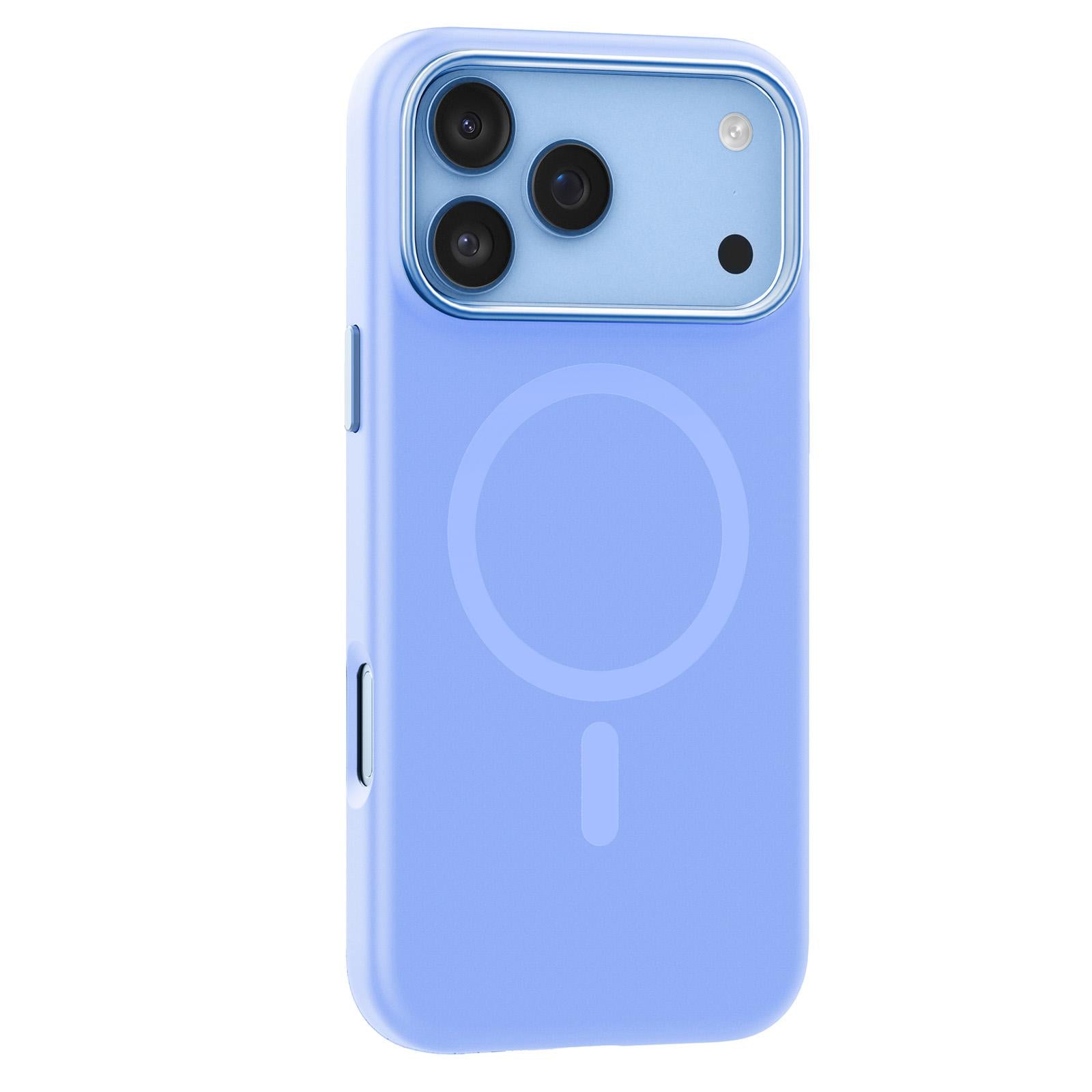 Compatible with iPhone 18 Pro Mutural Karen Series Liquid Silicone MagSafe Phone Case - Light Blue