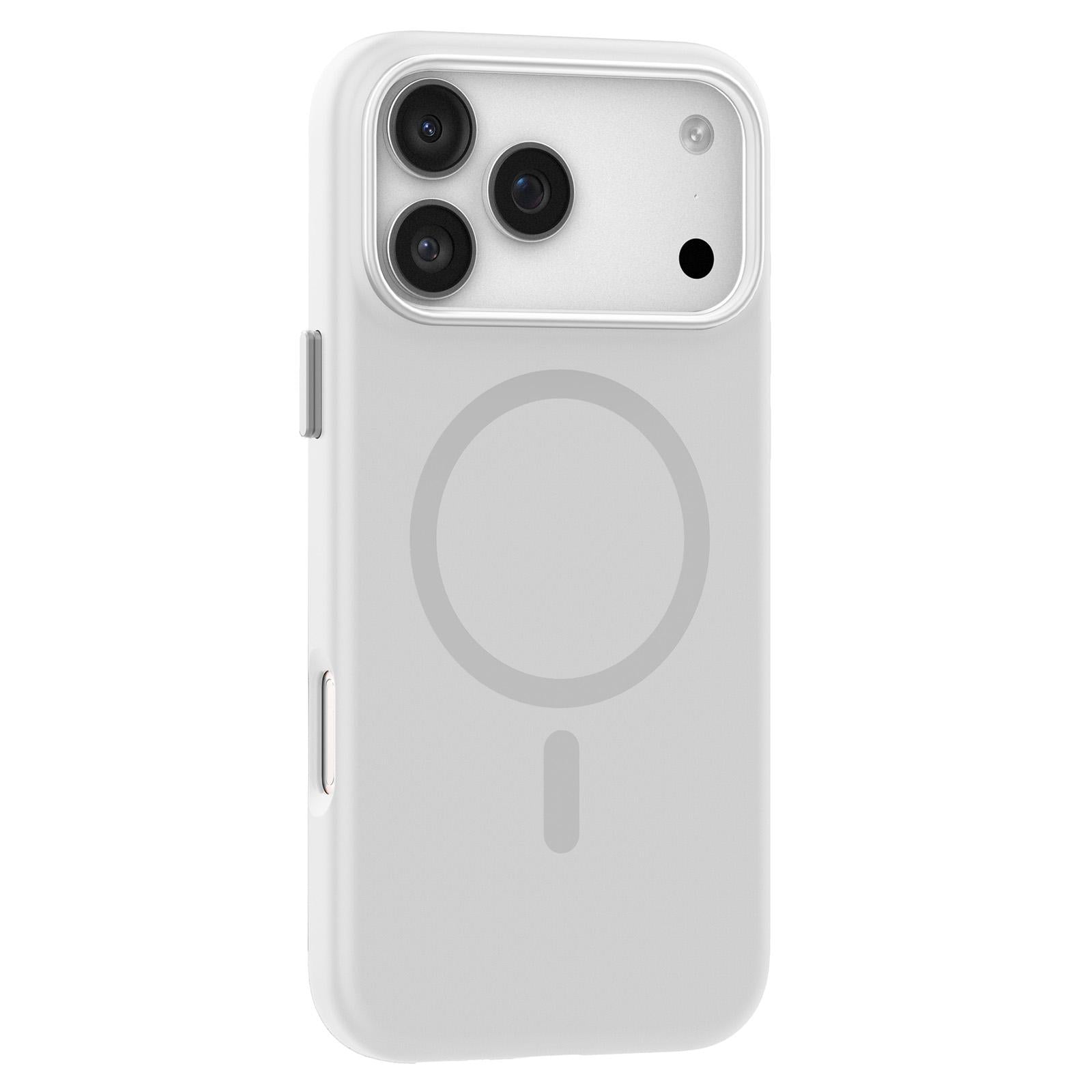 Compatible with iPhone 18 Pro Mutural Karen Series Liquid Silicone MagSafe Phone Case - White