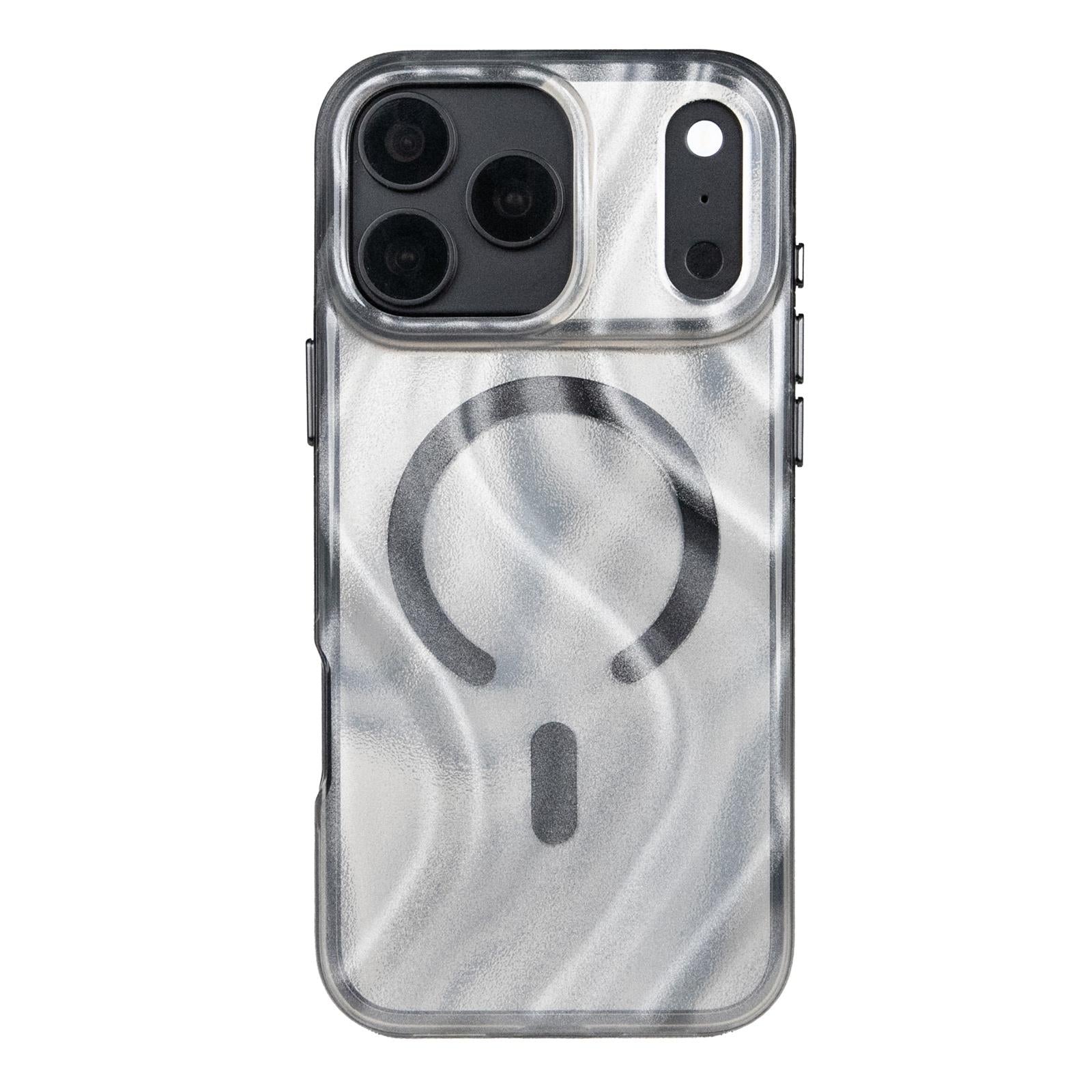 Compatible with iPhone 18 Pro Mutural Glow Desert Series Magnetic PC TPU Dual-Layer Phone Case - Flow Black