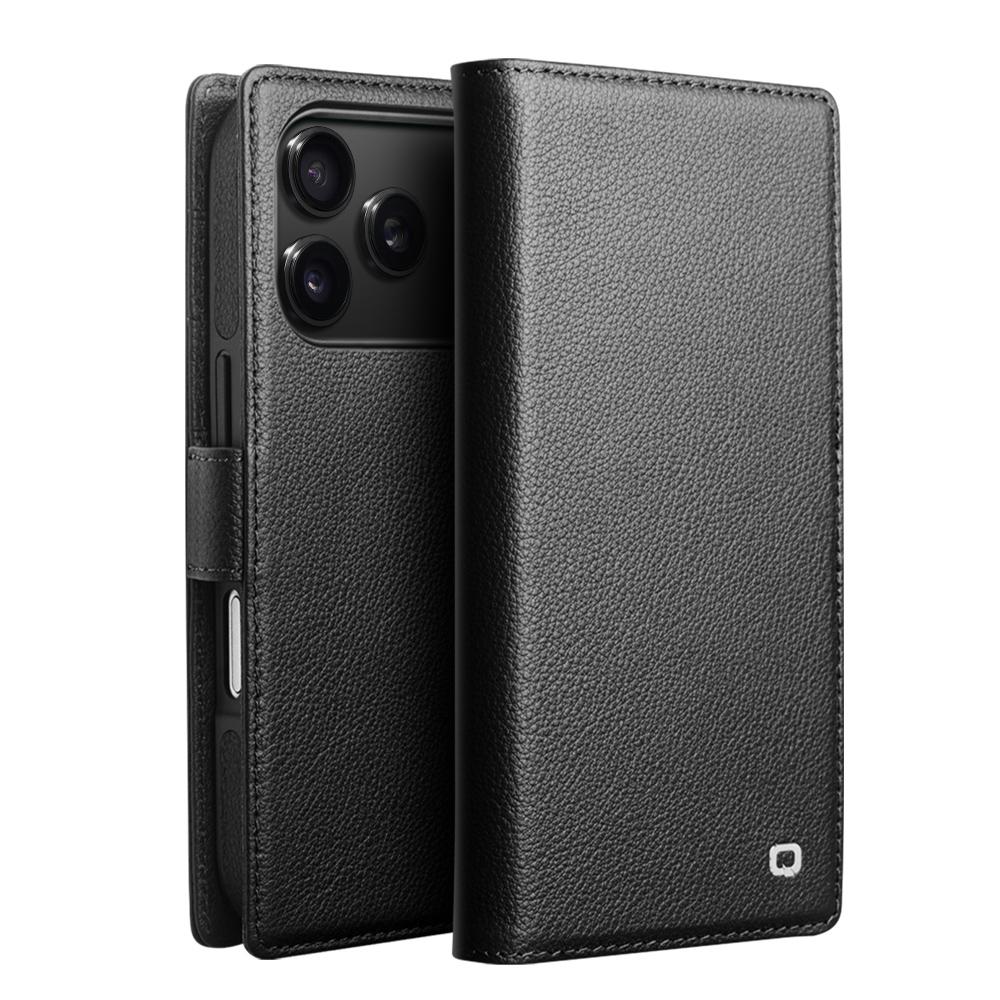 Compatible with iPhone 18 Pro QIALINO 2-in-1 Detachable Magnetic  Leather Phone Case - Black
