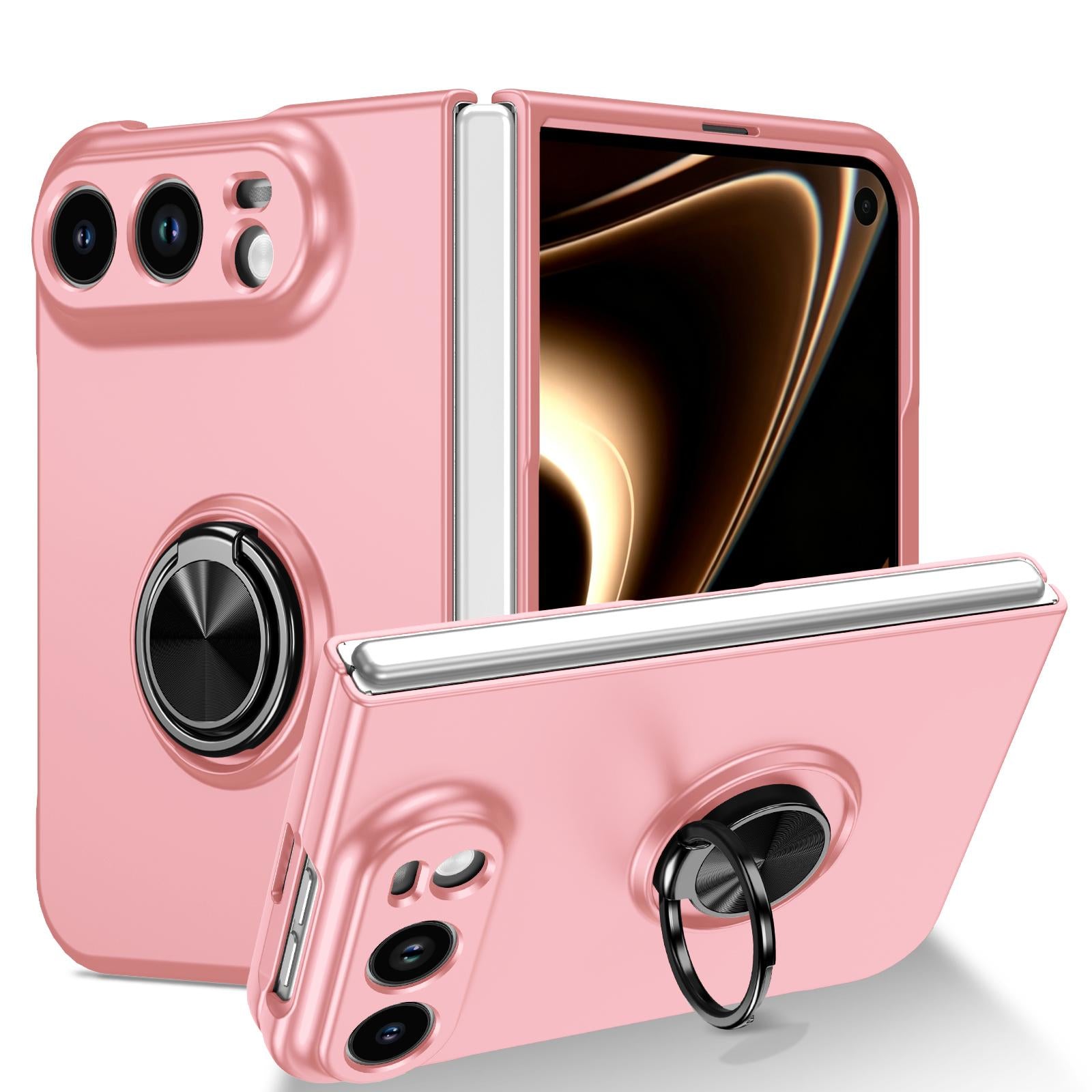 Compatible with iPhone Duo Armor Ring Holder Phone Case - Pink