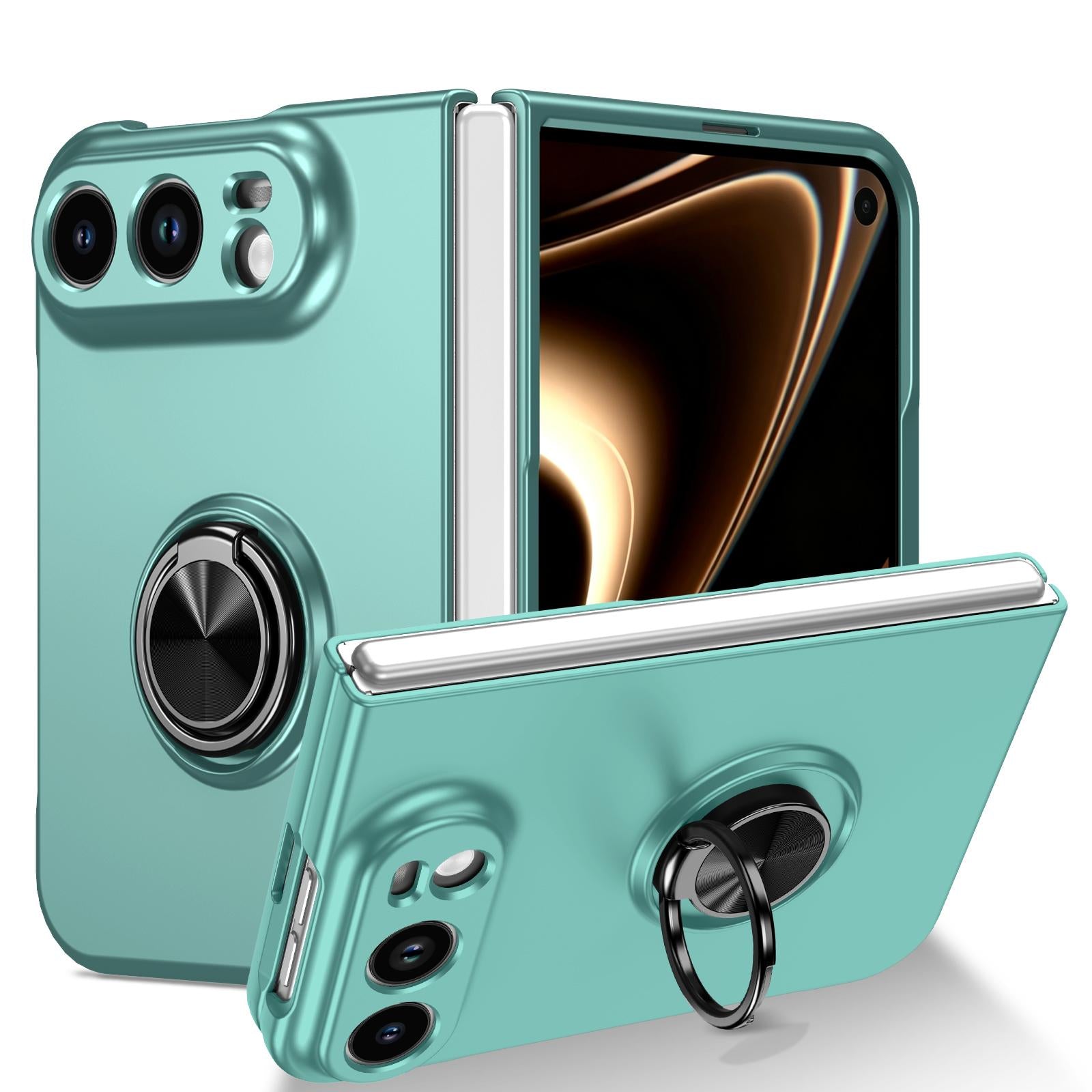Compatible with iPhone Duo Armor Ring Holder Phone Case - Sky Blue