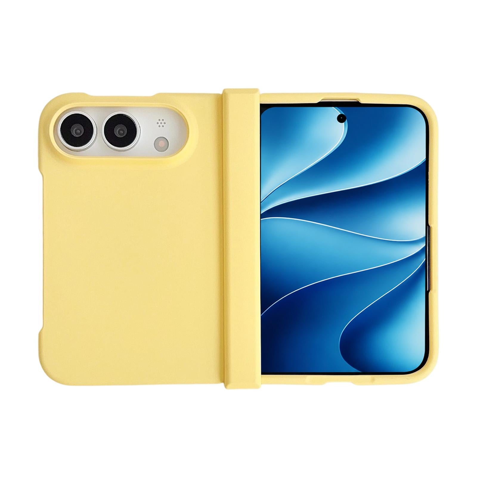 Compatible with iPhone Duo 3 in 1 Skin Feel PC Phone Case - Lemon Yellow