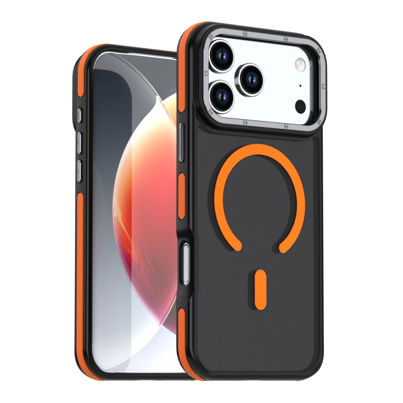Compatible with iPhone 18 Pro Dual Color Skin Feel Magnetic Phone Case - Black