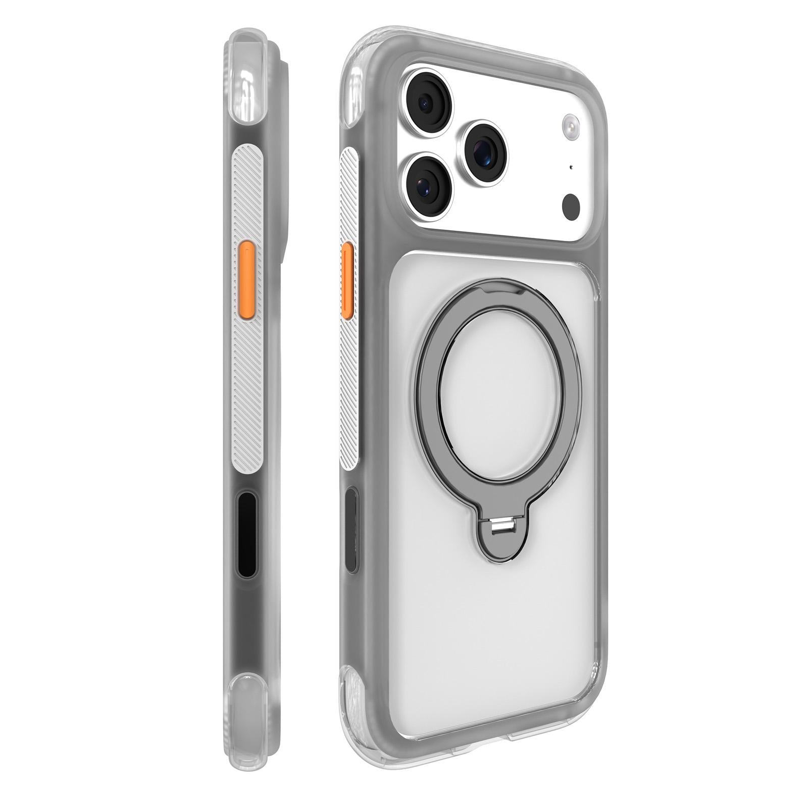 Compatible with iPhone 18 Pro Mutural ArtShield Series Magnetic Holder Phone Case - Grey