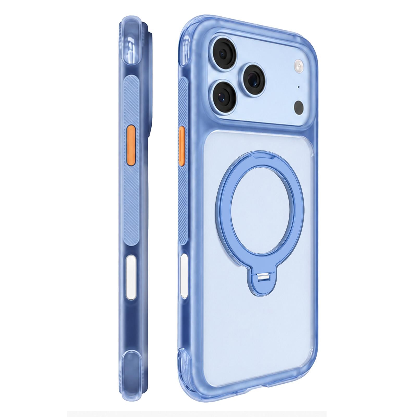 Compatible with iPhone 18 Pro Mutural ArtShield Series Magnetic Holder Phone Case - Blue