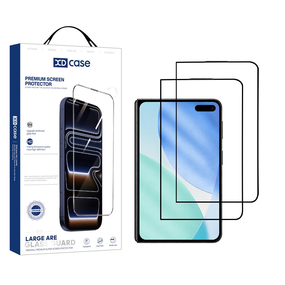 XDcase 2 PCS&Pack Silk-Printed HD Tempered Glass Film Compatible with iPhone Duo Outer Screen