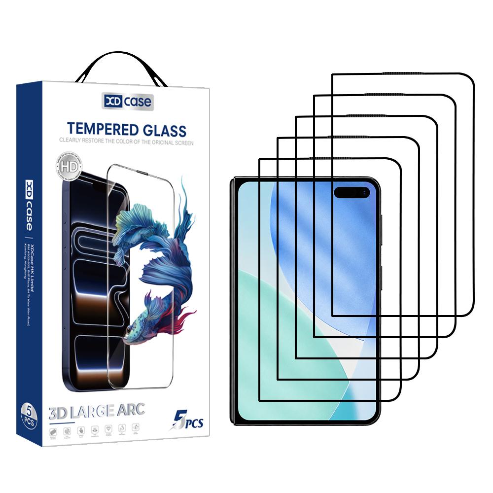XDcase 5 PCS&Pack Silk-Printed HD Tempered Glass Film Compatible with iPhone Duo Outer Screen