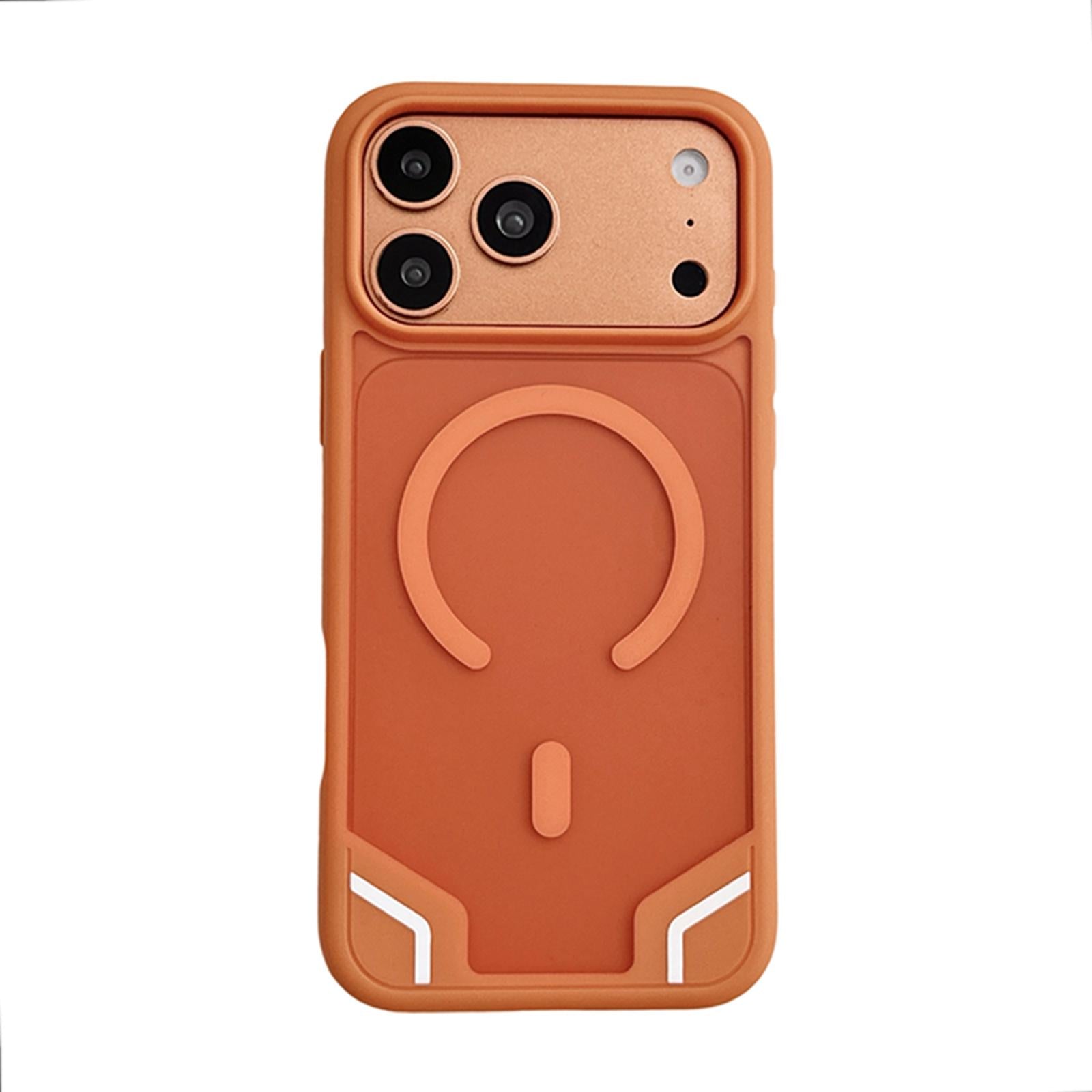 Compatible with iPhone 18 Pro Armor 2 in 1 TPU Dual-Layer PC Frosted Magnetic Phone Case - Orange