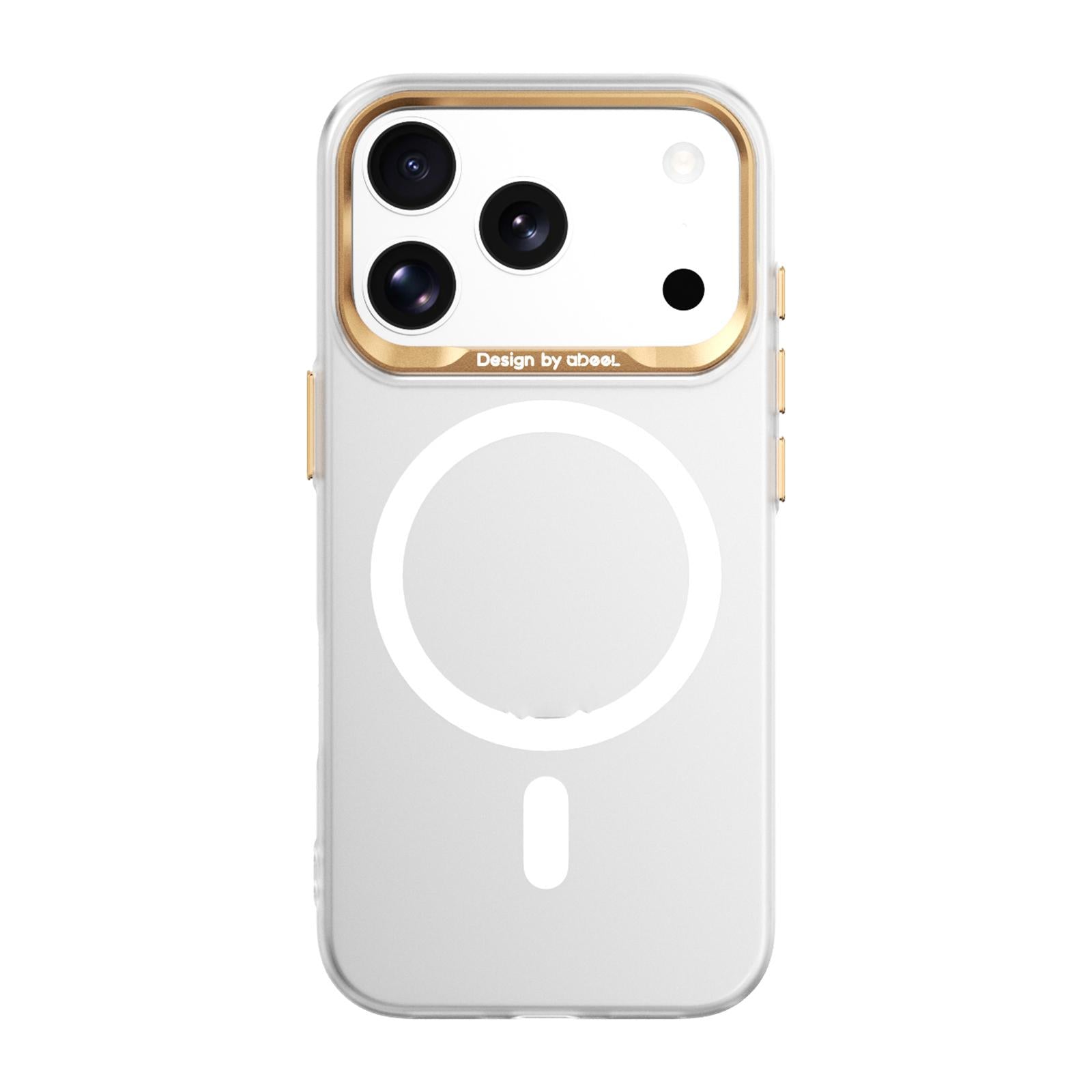 Compatible with iPhone 18 Pro ABEEL Lightweight Semi Transparent Frosted Magnetic PC Phone Case - White