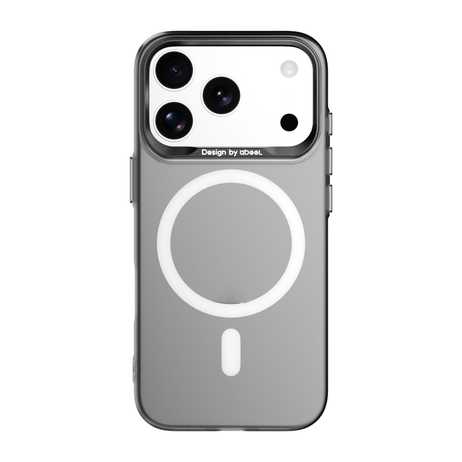 Compatible with iPhone 18 Pro ABEEL Lightweight Semi Transparent Frosted Magnetic PC Phone Case - Black