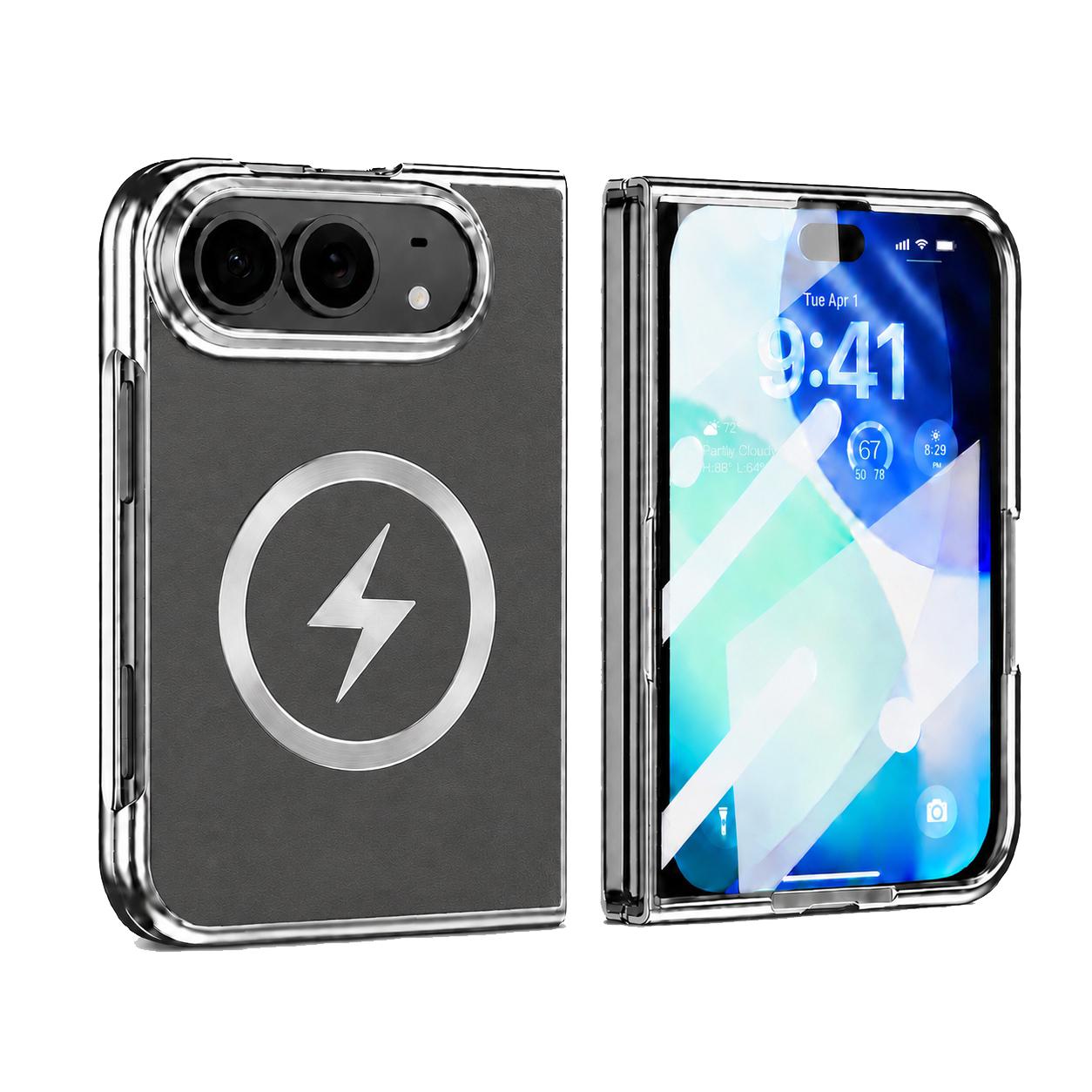 Compatible with iPhone Duo Flash Magnetic Integrated Film Phone Case - Grey