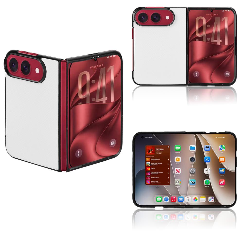 Compatible with iPhone Duo PU Leather PC Phone Case - White