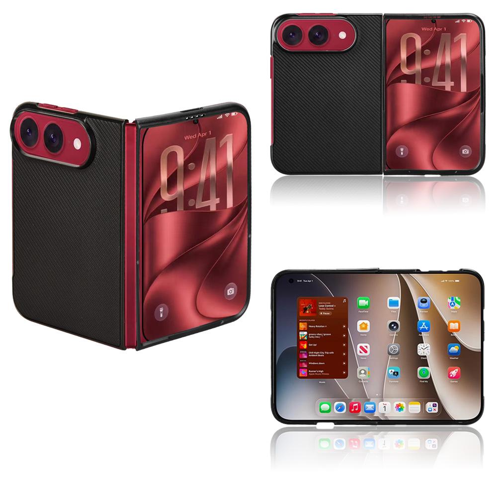 Compatible with iPhone Duo PU Leather PC Phone Case - Black