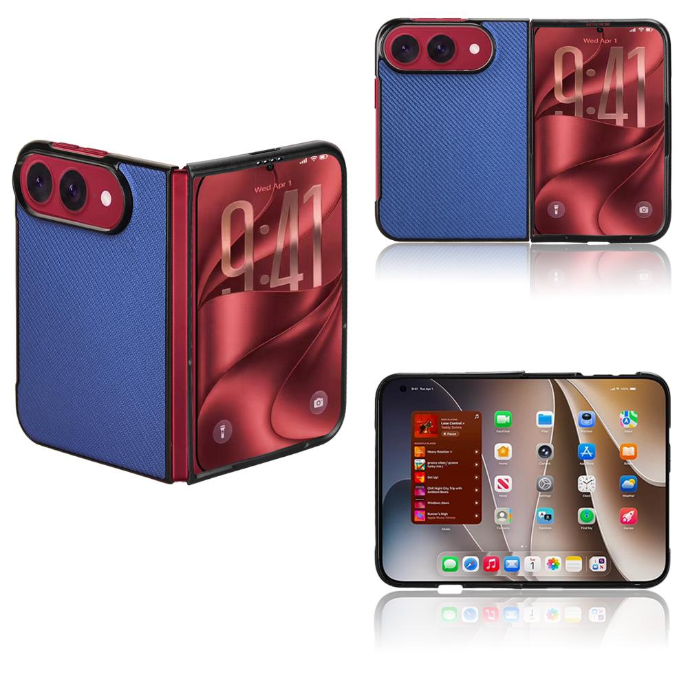 Compatible with iPhone Duo PU Leather PC Phone Case - Blue